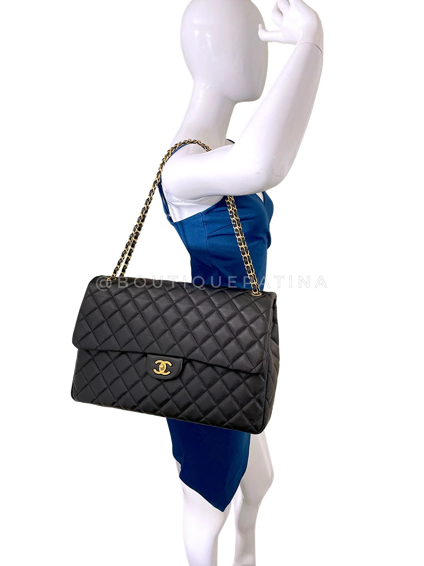 Chanel 24k Black Airlines XXL Travel Flap Bag RHW 2FZ - Image 14