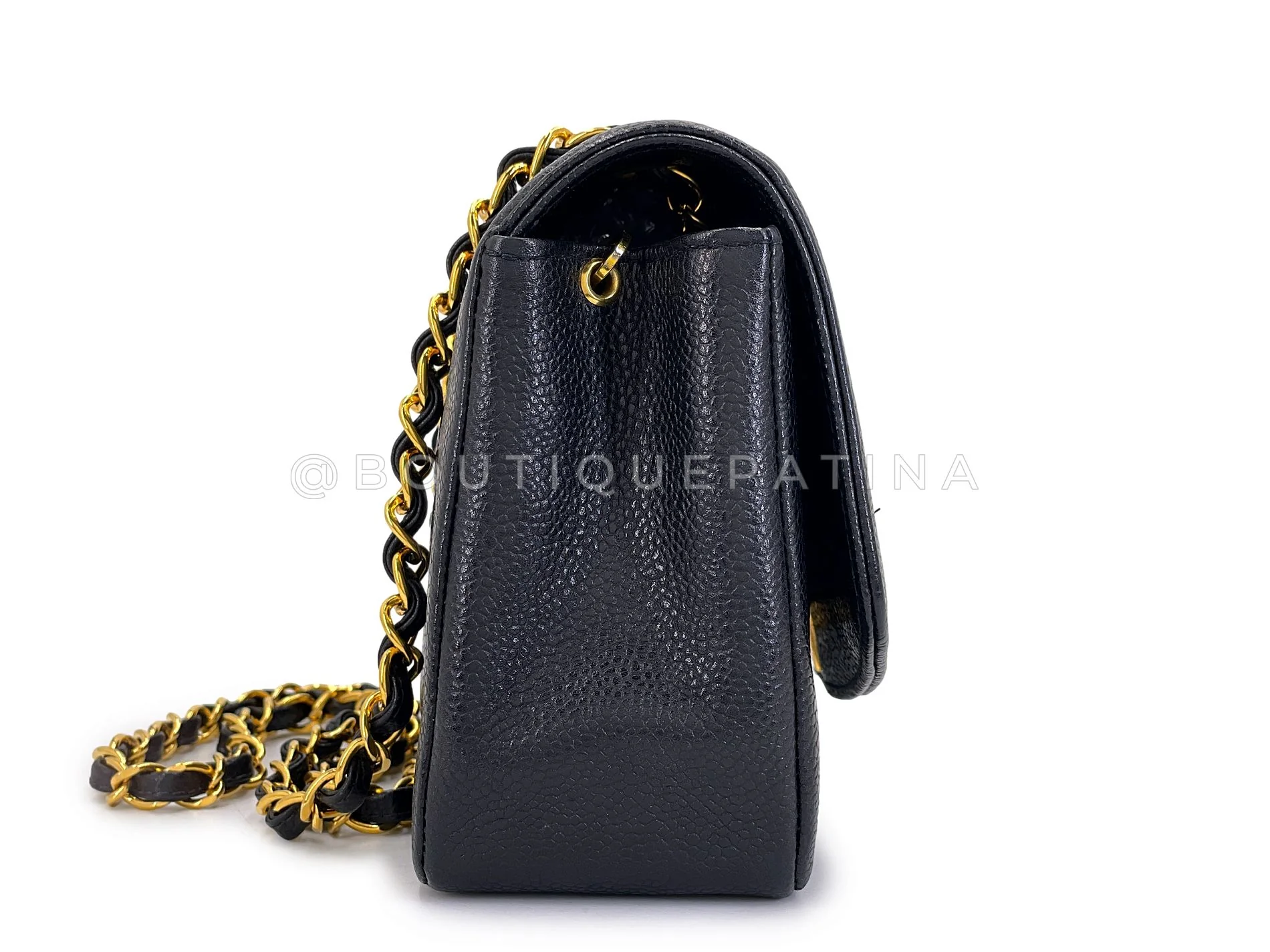 Chanel 1994 Vintage Black Caviar Small Diana Flap Bag 24k GHW 62T - Image 4