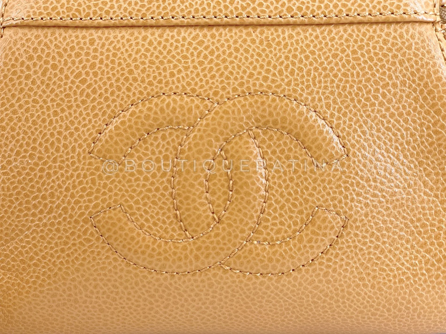Chanel 1997 Vintage Beige Caviar Crossbody Mini Pouch Bag 24k GHW STT - Image 9