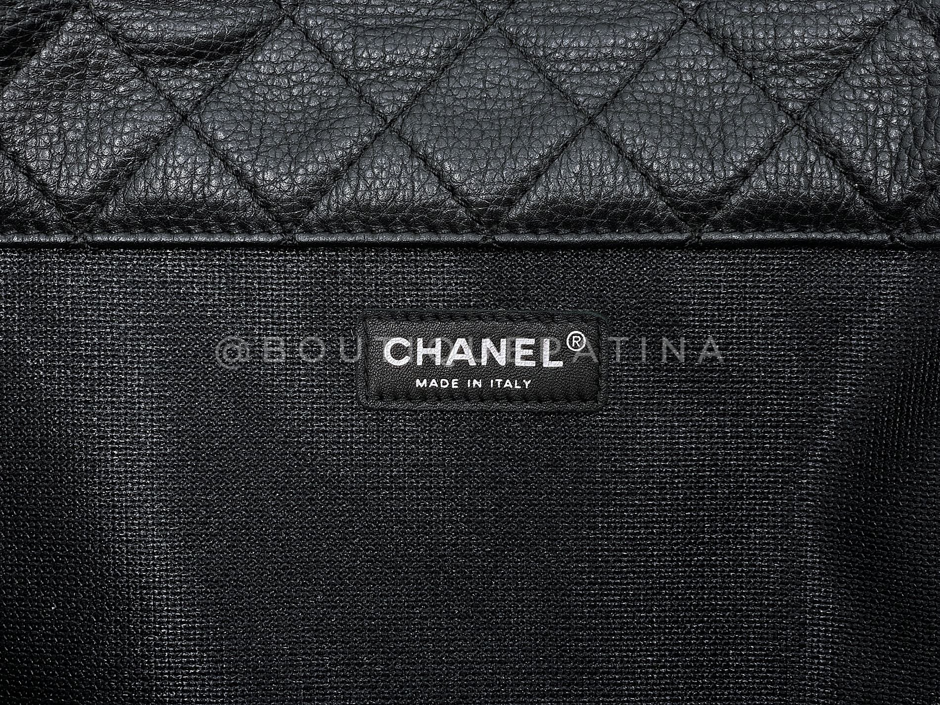 Chanel 2016 Black Grained Calfskin Airlines XXL Flap Bag RVX - Image 13