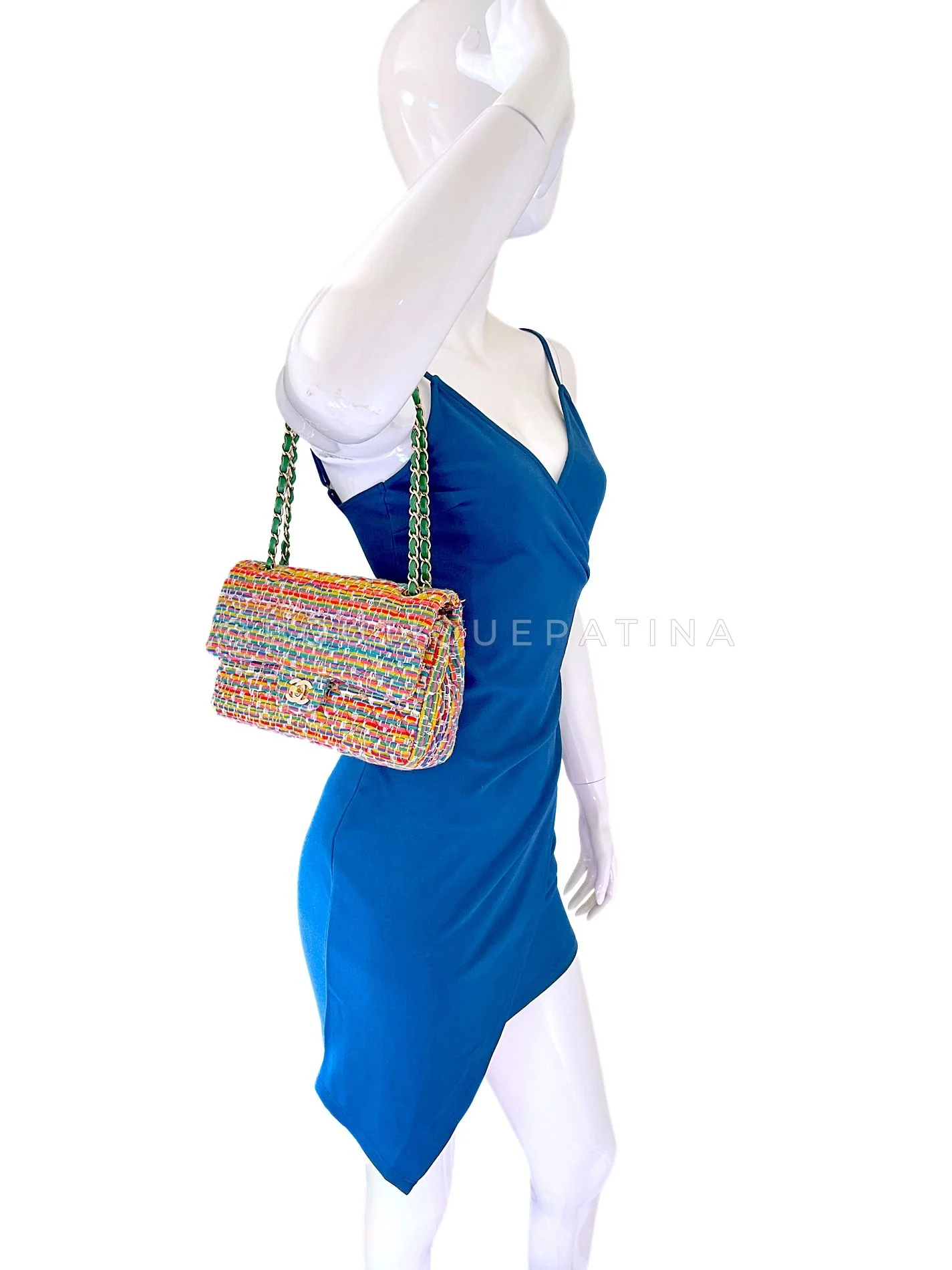 Chanel 2016 Rainbow Boucle Tweed Medium Classic Double Flap Bag GHW 3WH - Image 15