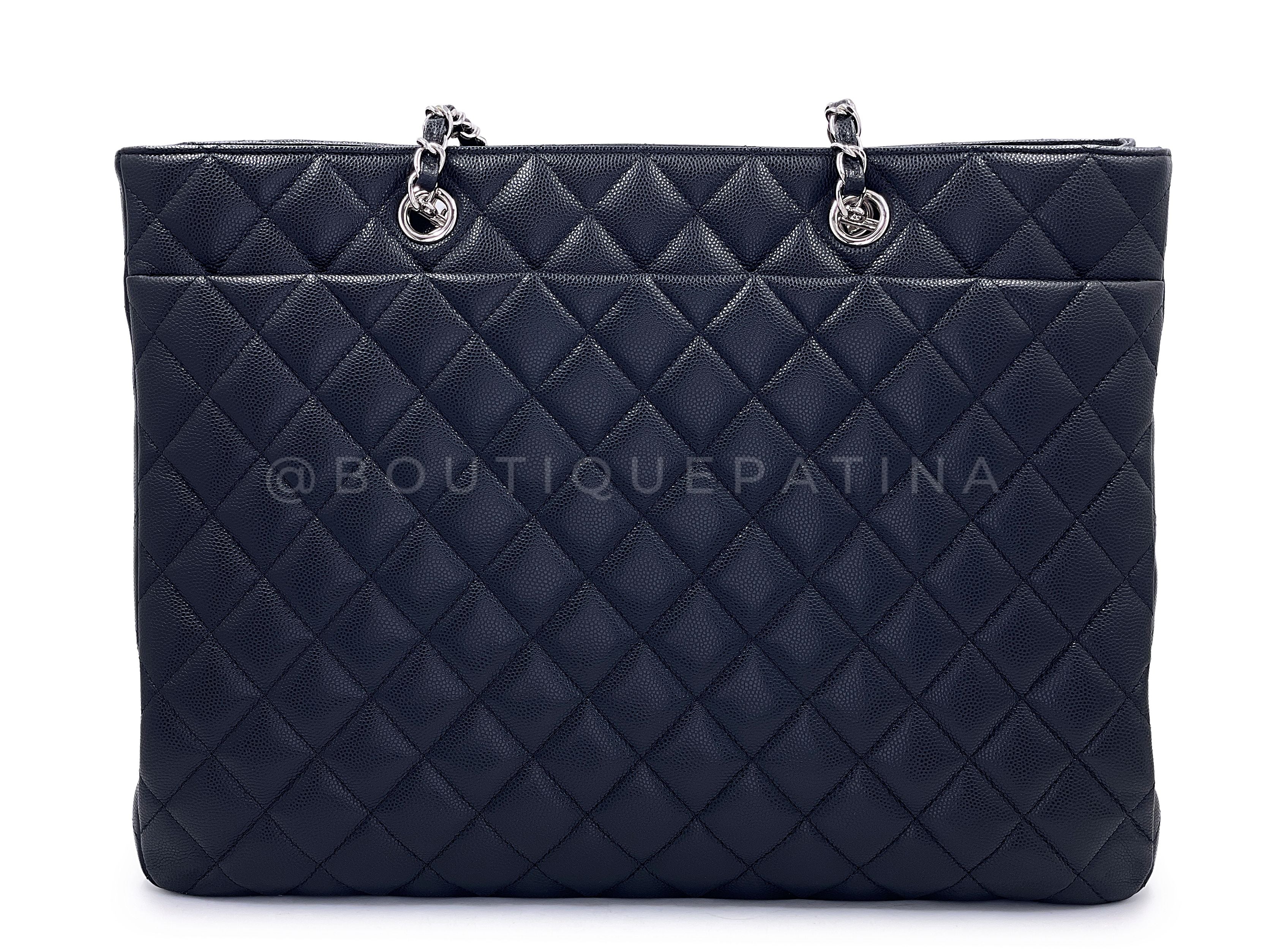 Chanel Black Caviar Timeless Classic Shopper Tote Bag SHW ZFL - Image 5