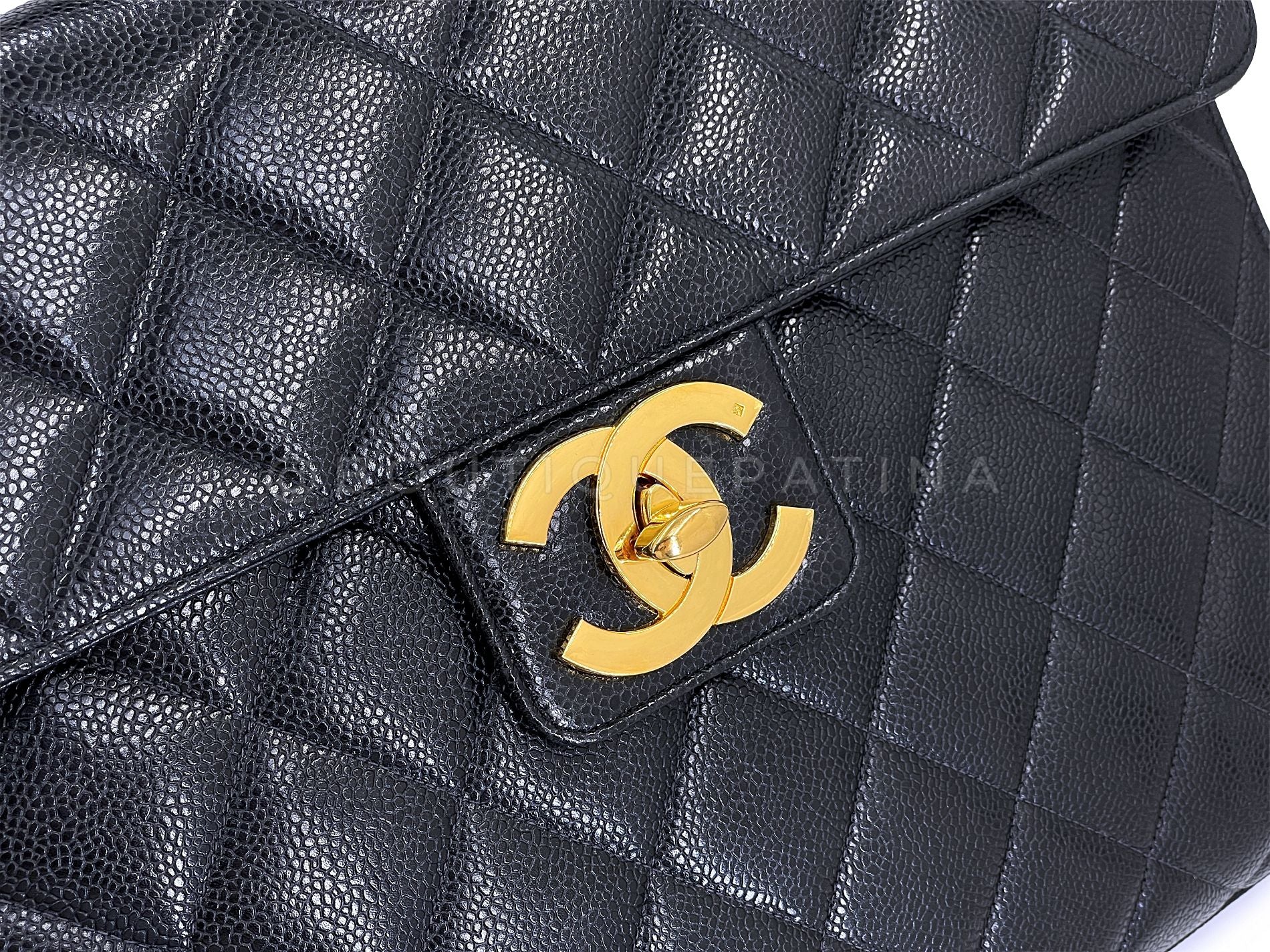 Chanel 1992 Vintage Black Caviar Briefcase Tote Bag 24k GHW YDR - Image 8