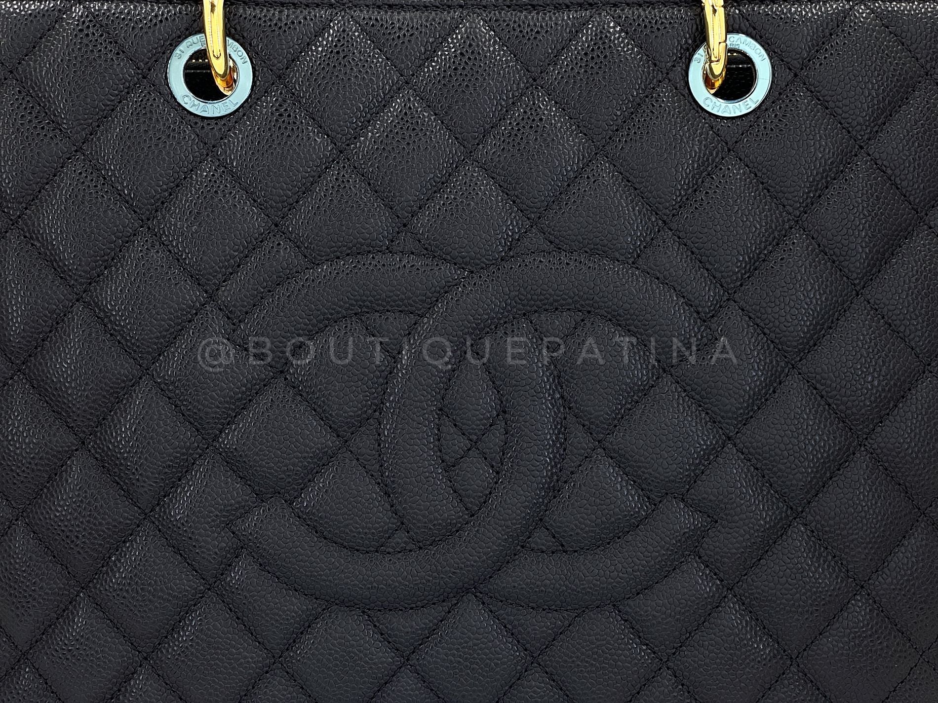 Chanel Black Caviar Grand Shopper Tote GST Bag GHW R1K - Image 7