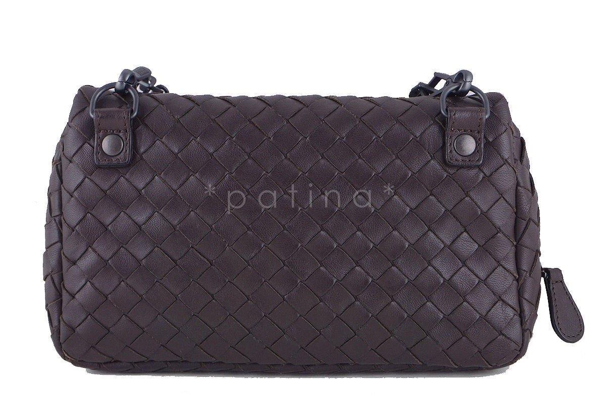 Bottega Veneta Ebano Brown Messenger Bag Woven Lambskin Cross Body - Image 4