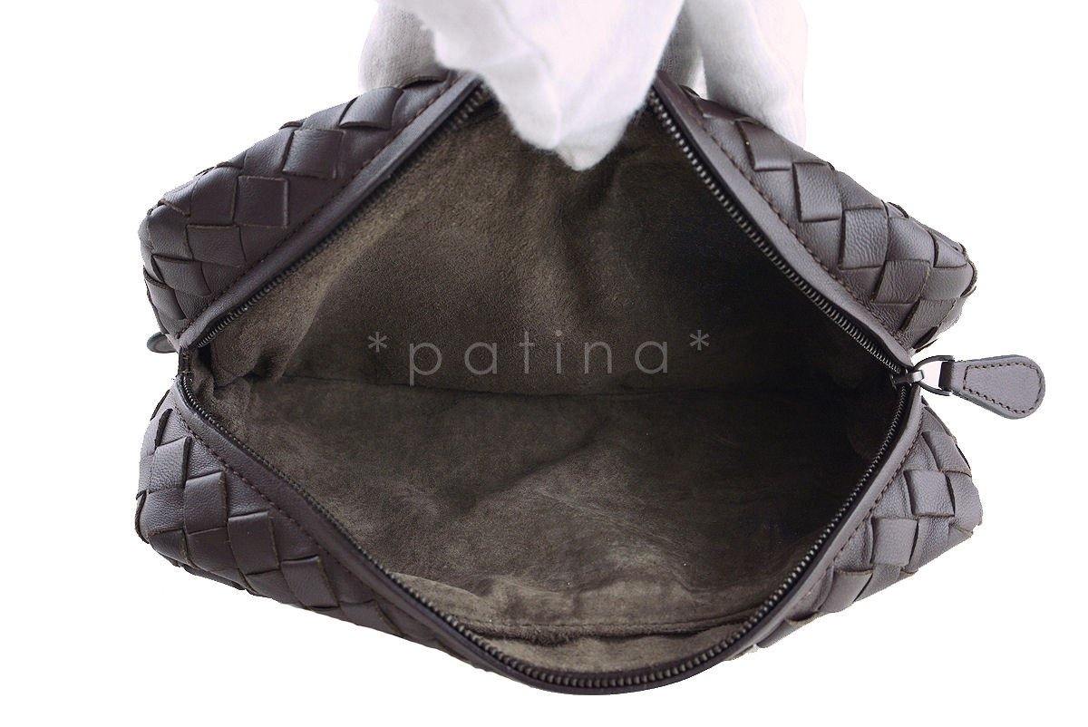 Bottega Veneta Ebano Brown Messenger Bag Woven Lambskin Cross Body - Image 9