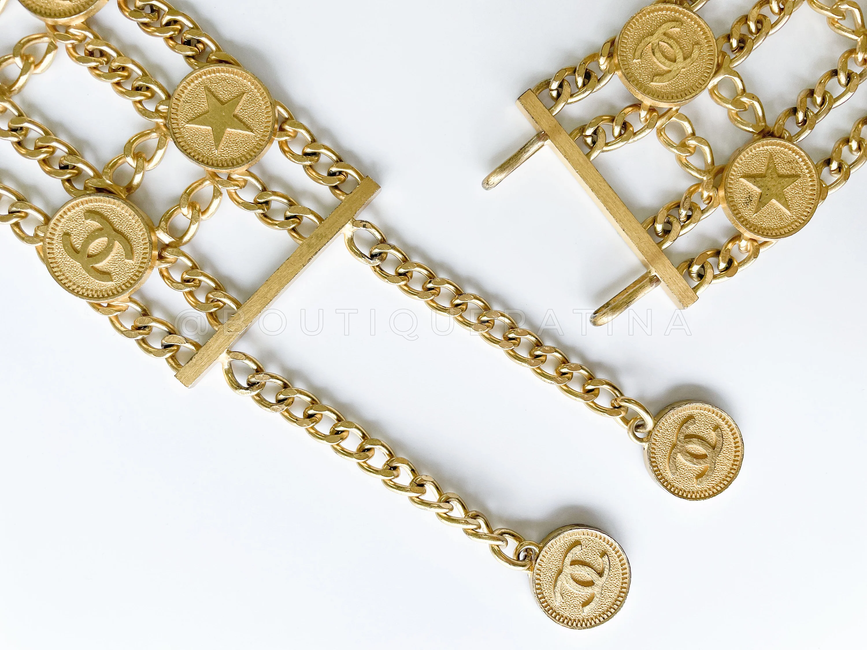 Chanel 01P Vintage Brushed Gold Multi-Chain Belt - Image 3