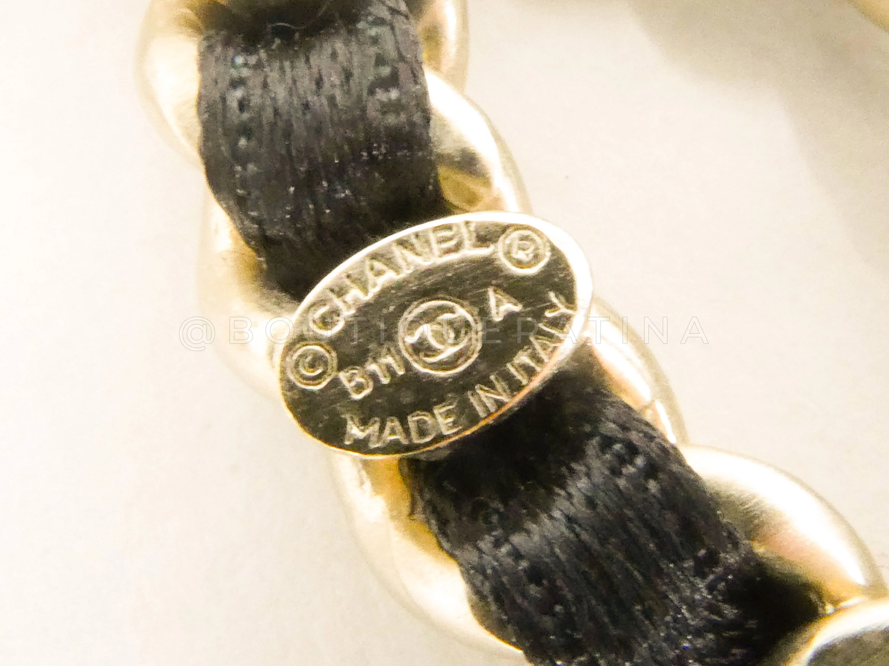 Chanel 11A Large Woven CC Logo Drop Earrings - Image 3
