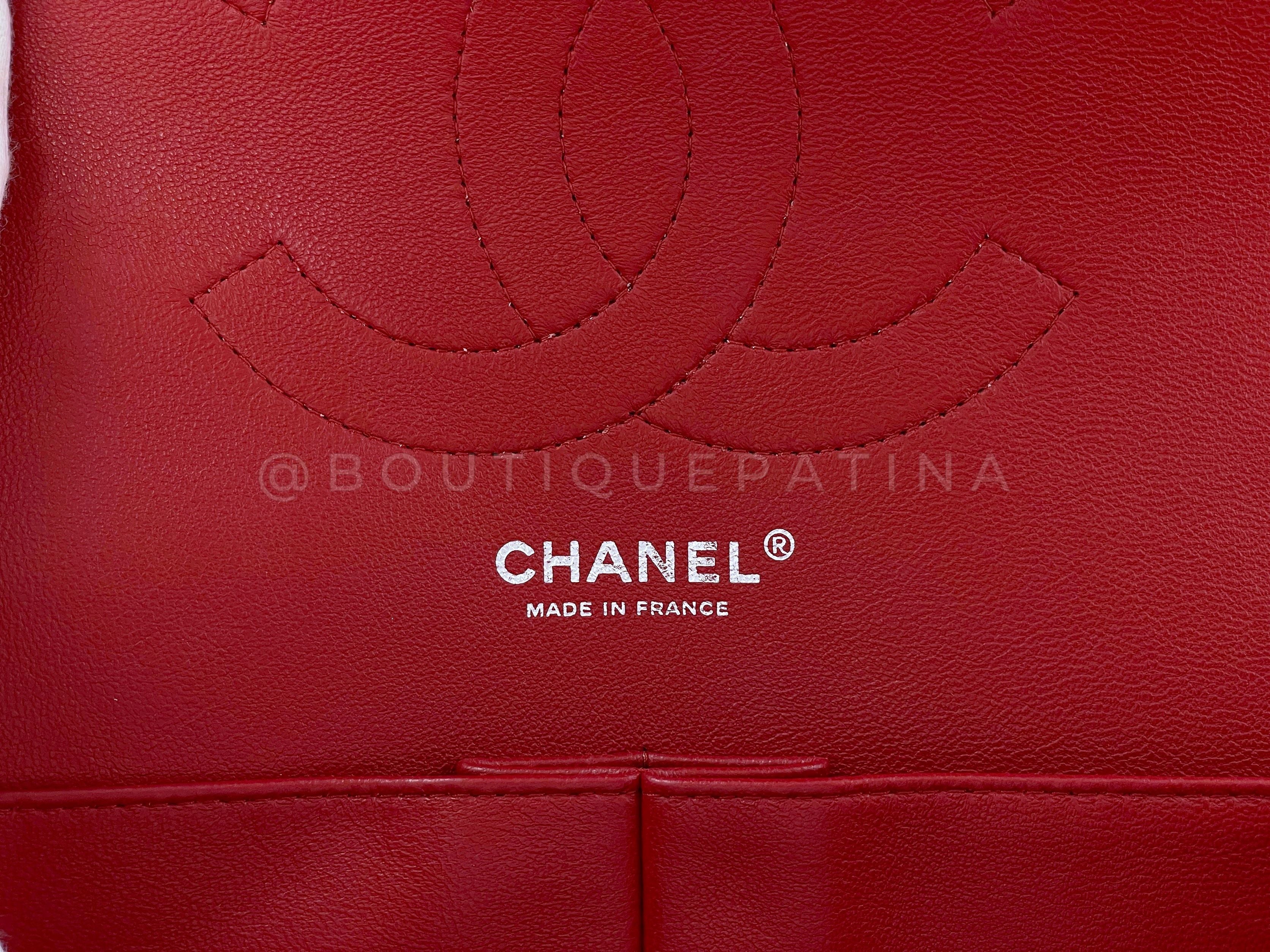 Chanel 11P Red Caviar Jumbo Classic Double Flap Bag SHW - Image 11