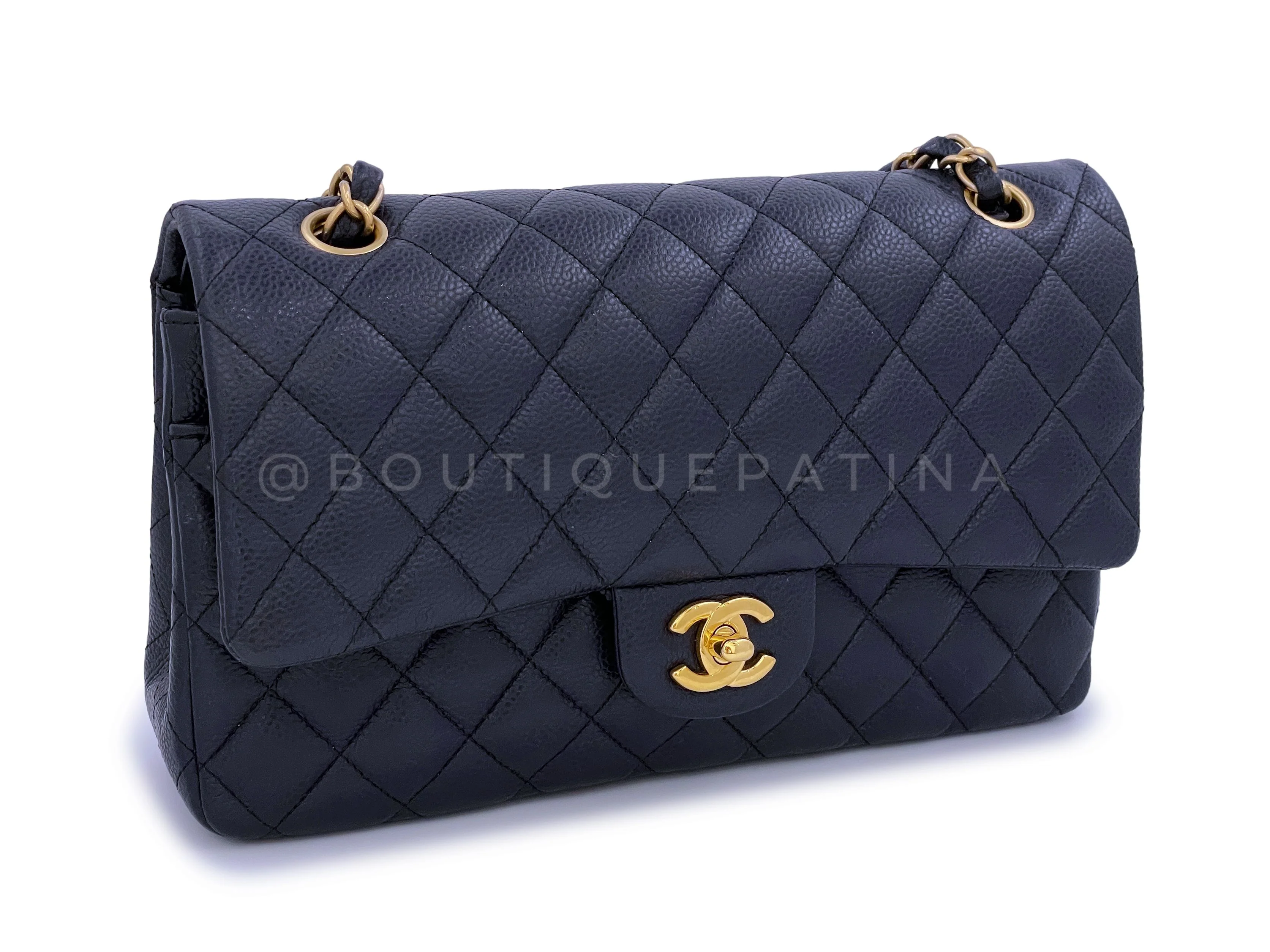 Chanel 16C Navy Blue Caviar Medium Classic Double Flap Bag GHW - Image 3