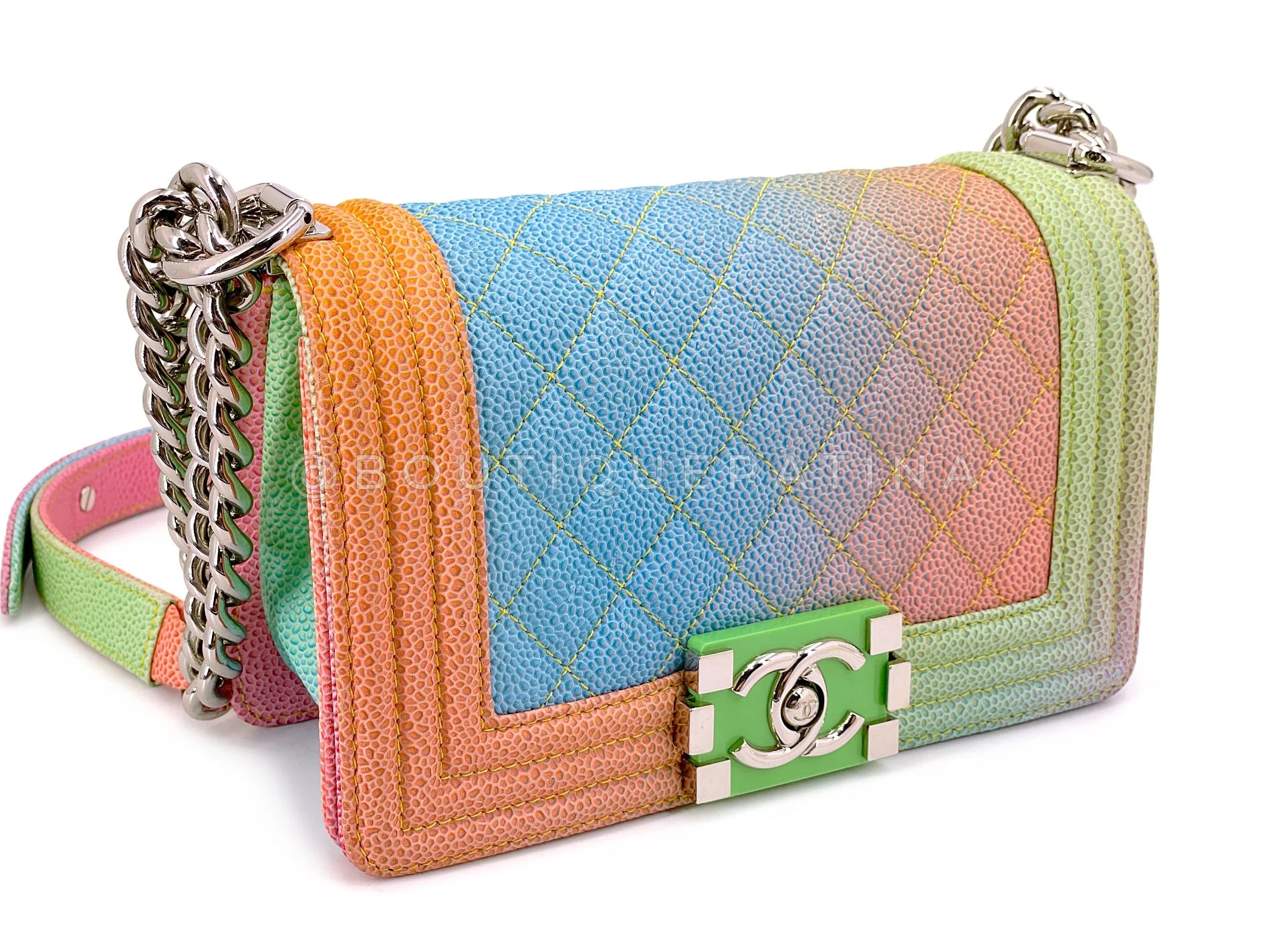 Chanel 17C Rainbow Caviar Coco Cuba Small Boy Flap Bag  XLN - Image 3