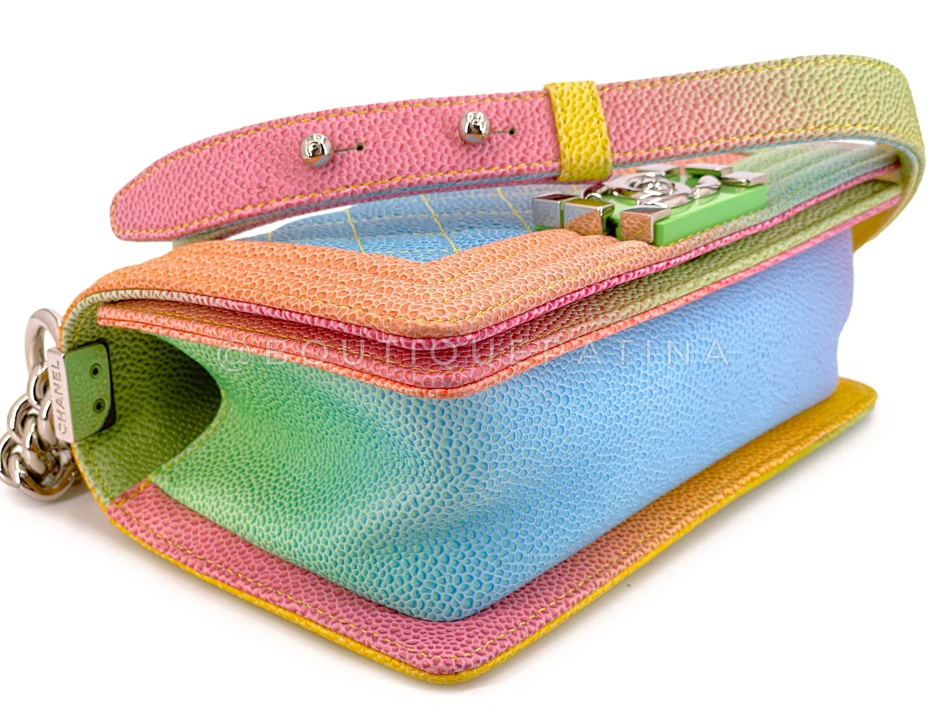 Chanel 17C Rainbow Caviar Coco Cuba Small Boy Flap Bag  XLN - Image 8