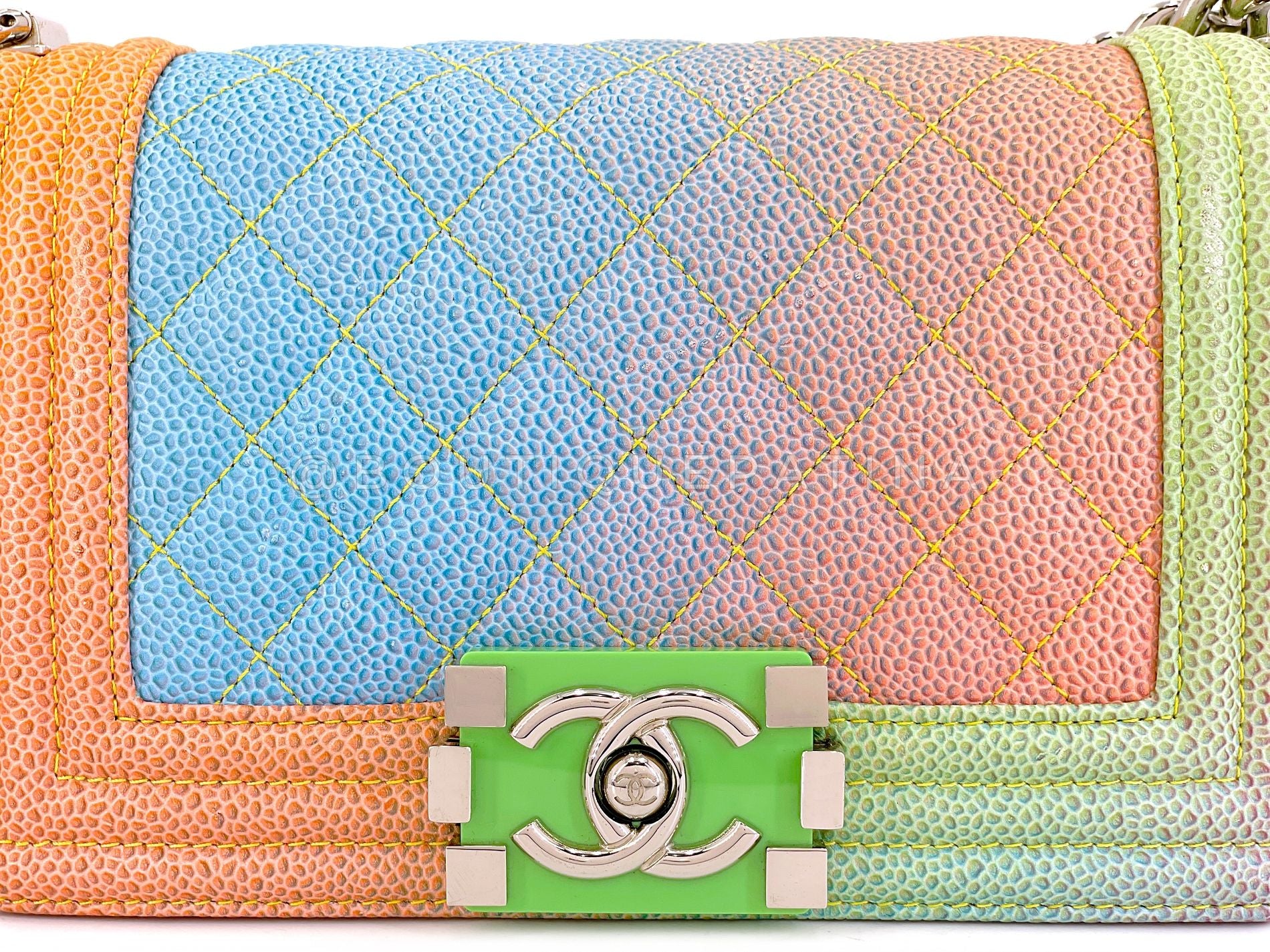 Chanel 17C Rainbow Caviar Coco Cuba Small Boy Flap Bag  XLN - Image 9