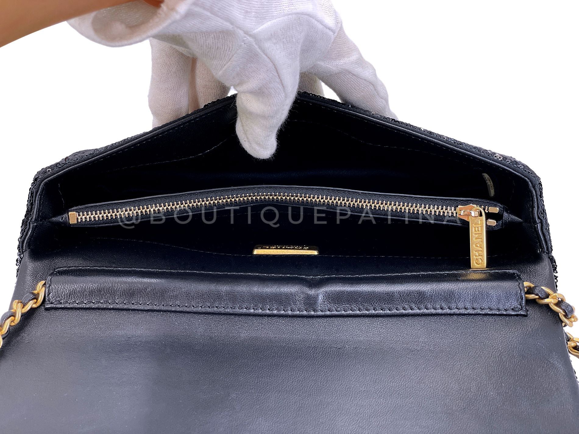 Chanel 18A Paris-Hamburg Sequin Evening Clutch on Chain "Dare to Disturb" Bag 7Y5 - Image 12