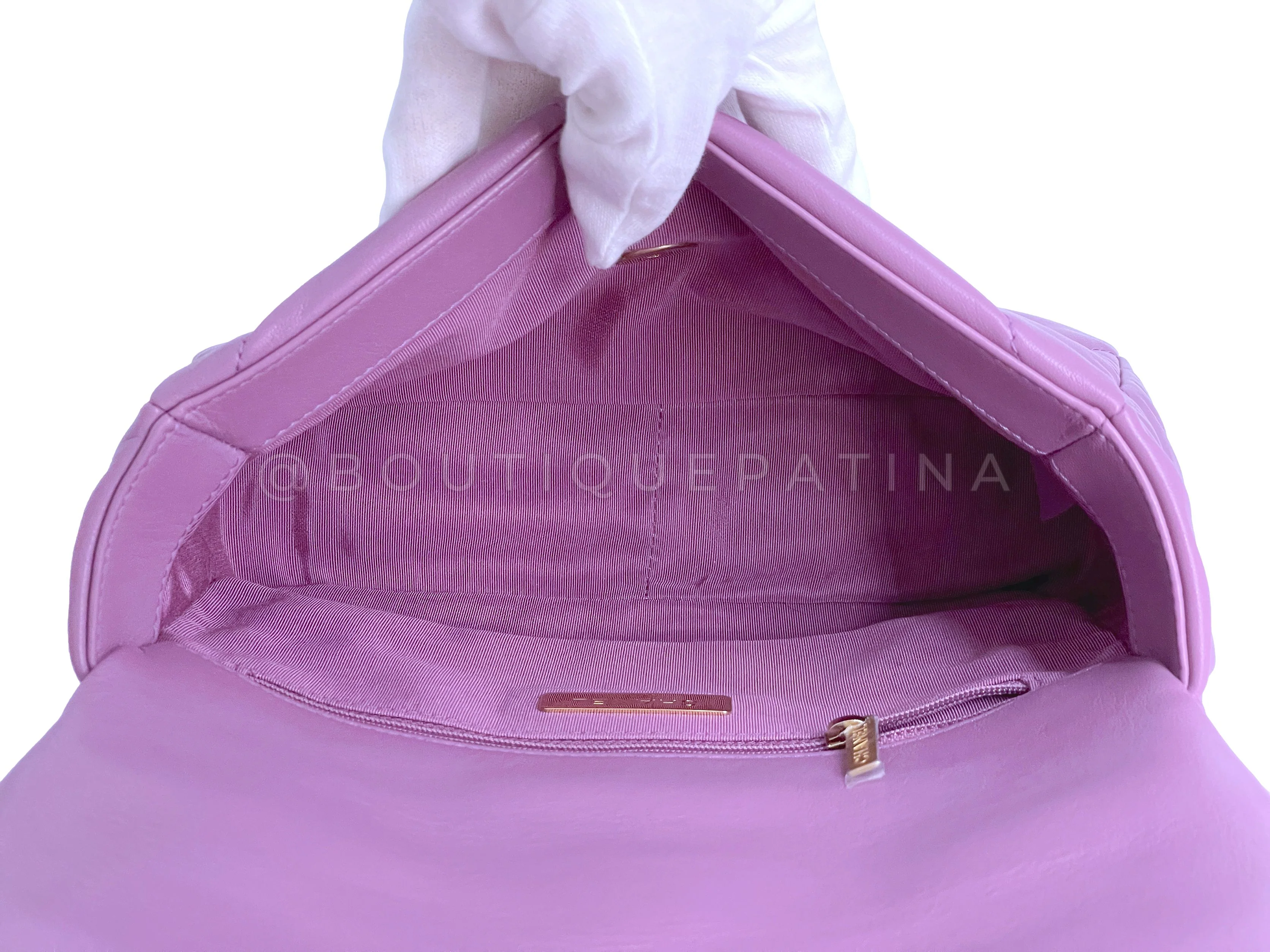 Chanel 19 Bag Lavender Mauve 20B Medium Flap CO1 - Image 11