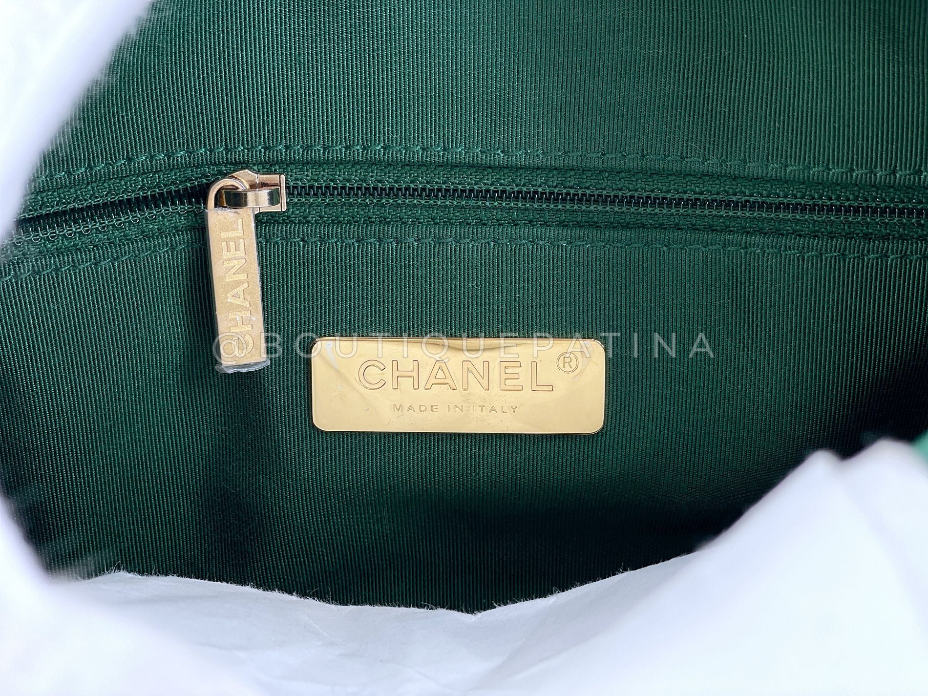 Chanel 19 Green Camera Case Bag GHW B13 - Image 11