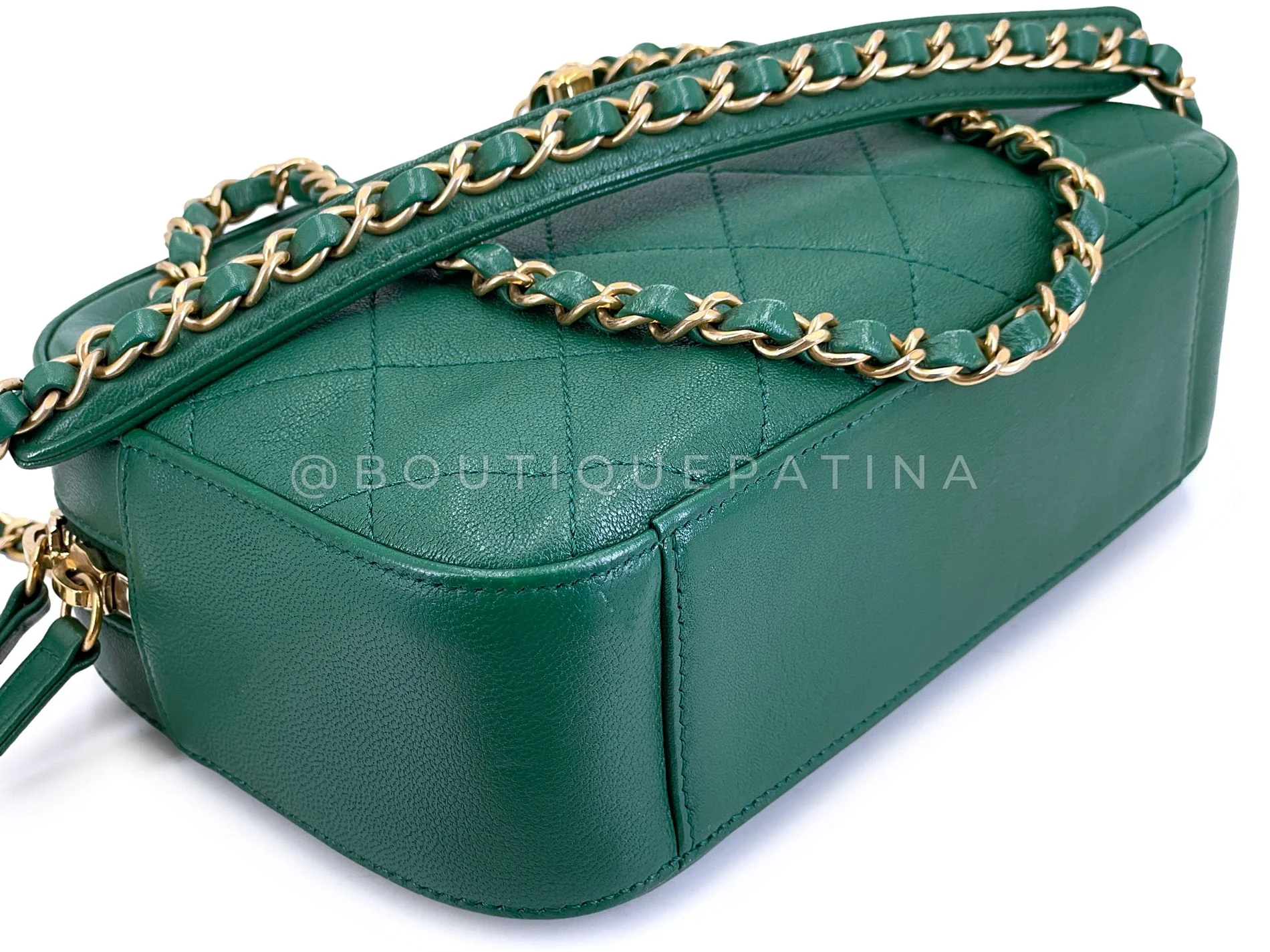 Chanel 19 Green Camera Case Bag GHW B13 - Image 7