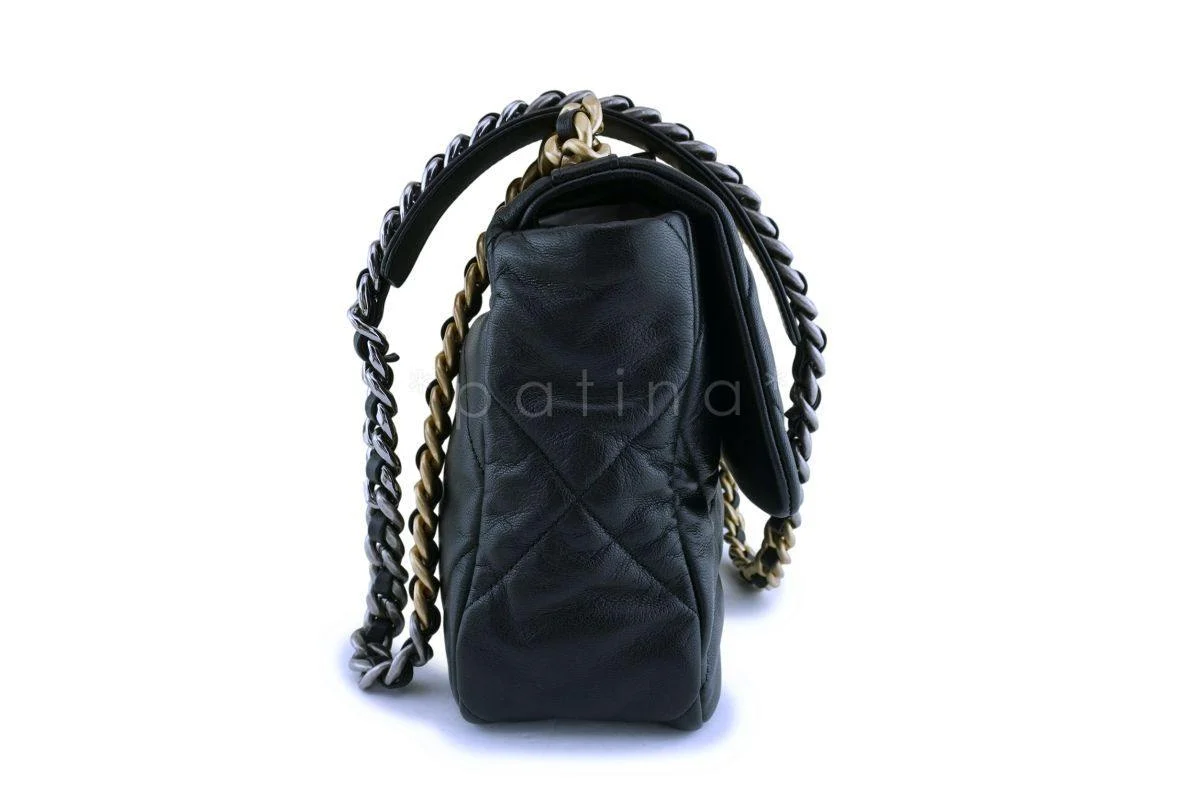 Chanel 19 Large Quilted Goatskin Flap Bag - Image 3