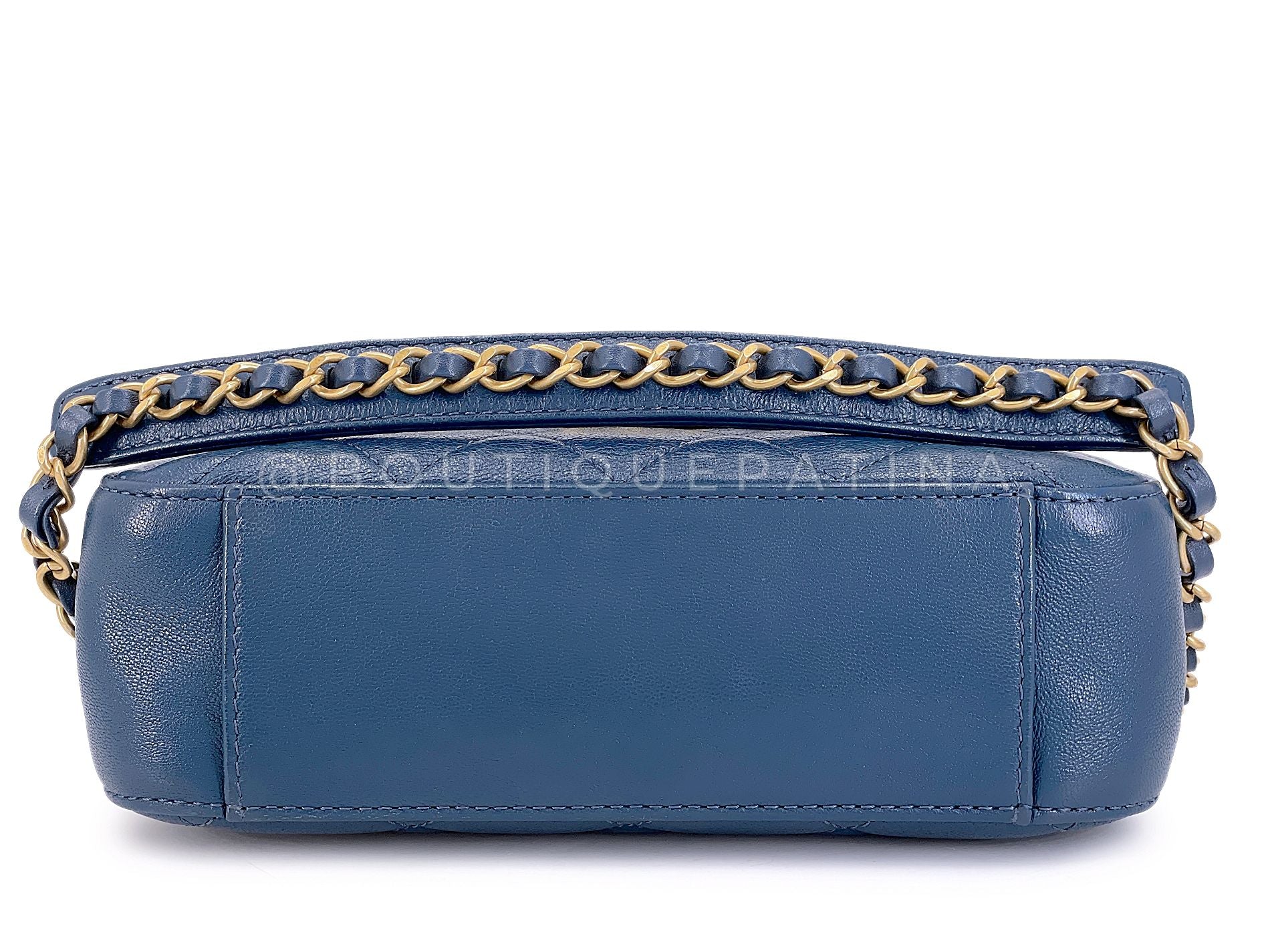 Chanel 19 Slate Blue Infinity Top Handle Crossbody Flap Bag GG5 - Image 7