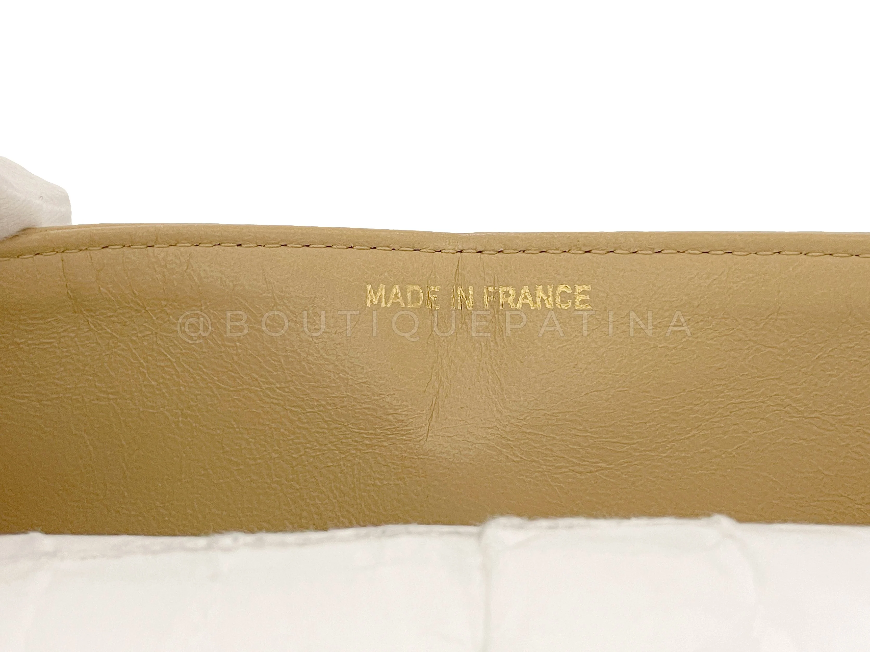 Chanel 1989 Vintage Beige Tall Medium Classic Double Flap Bag 24k GHW - Image 12
