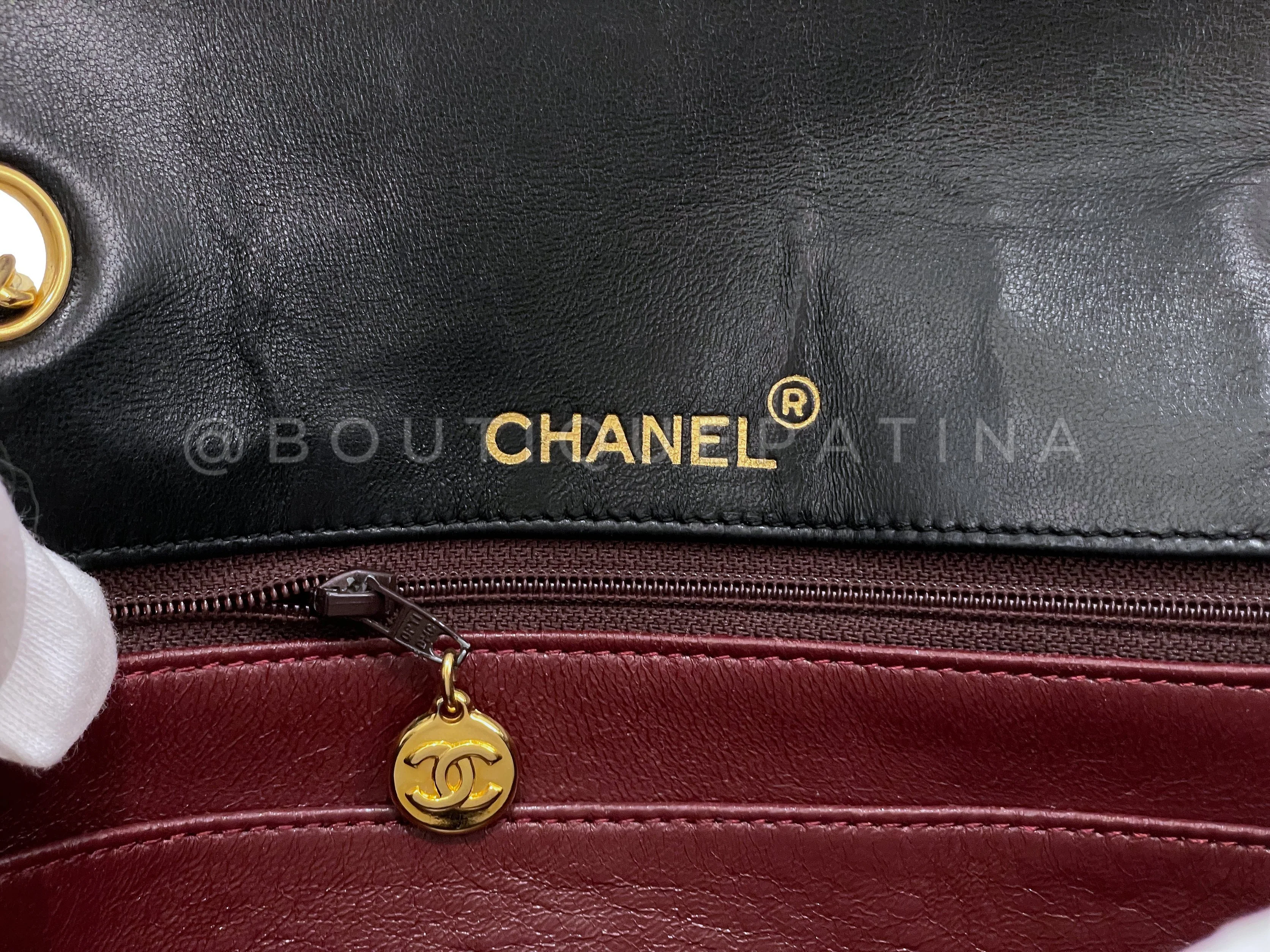 Chanel 1989 Vintage Black Curved Flap Bag 24k GHW Lambskin - Image 11