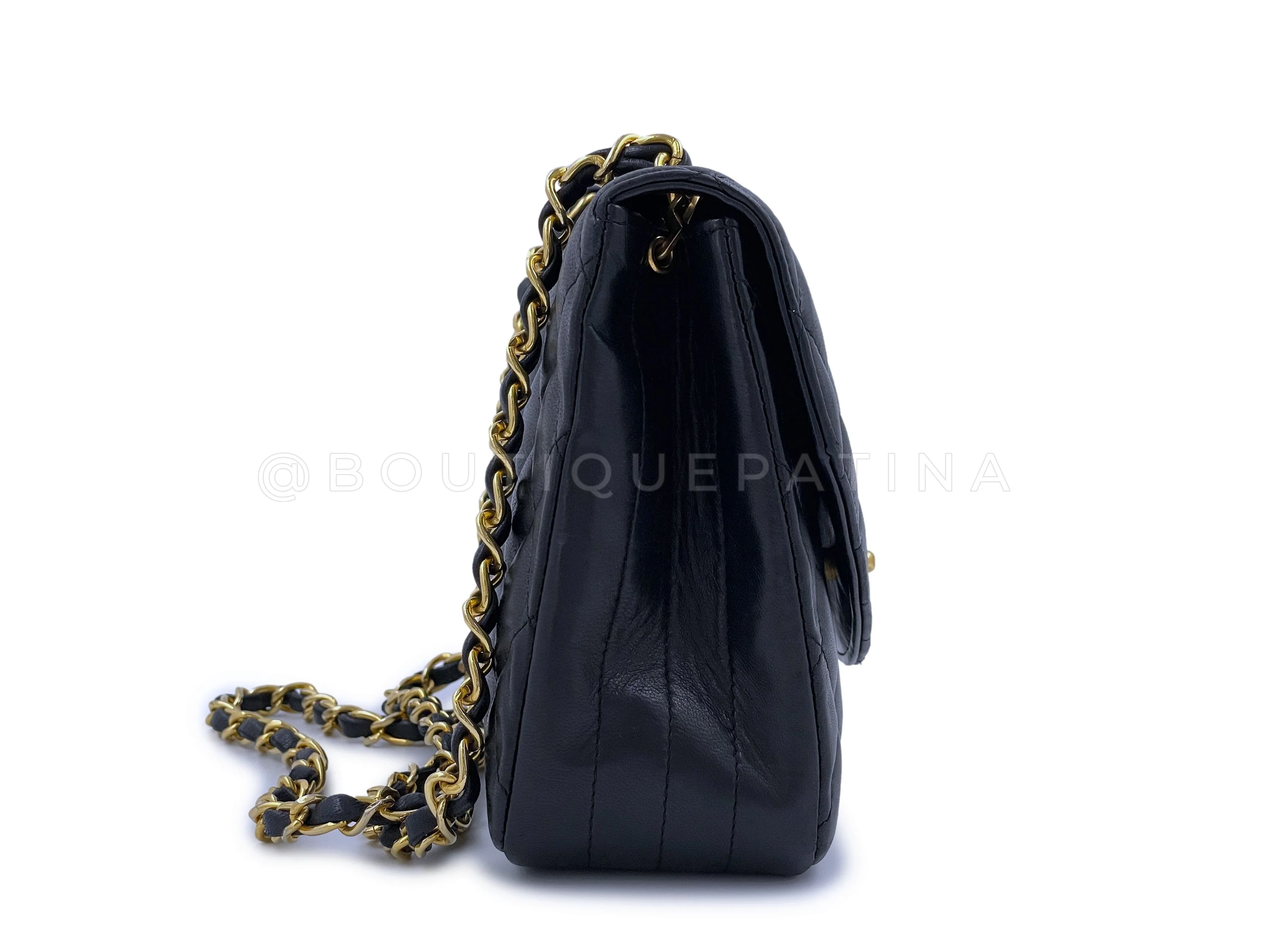 Chanel 1989 Vintage Classic Curved Flap Bag Black 24k GHW - Image 4