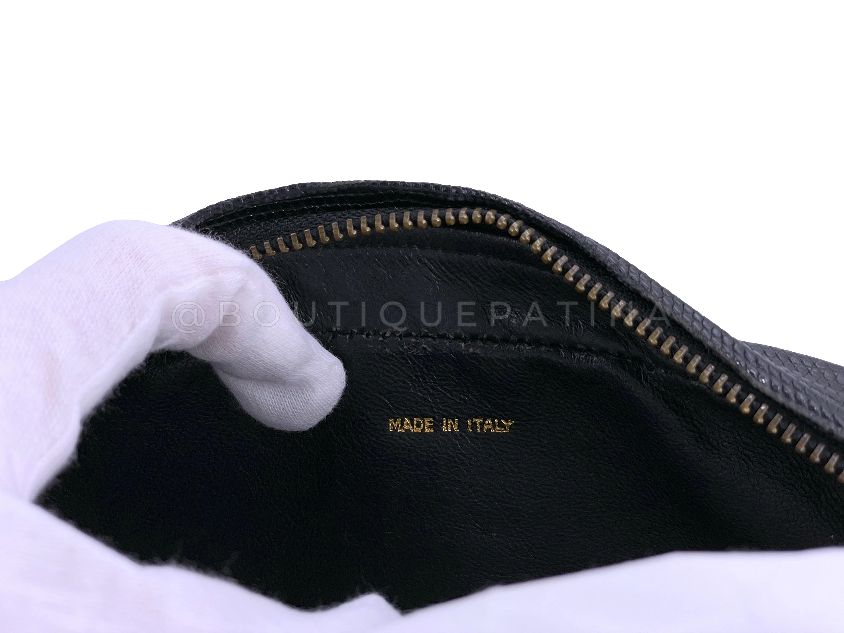 Chanel 1989 Vintage Lizard Mini Camera Case Bag Black 24k GHW - Image 11