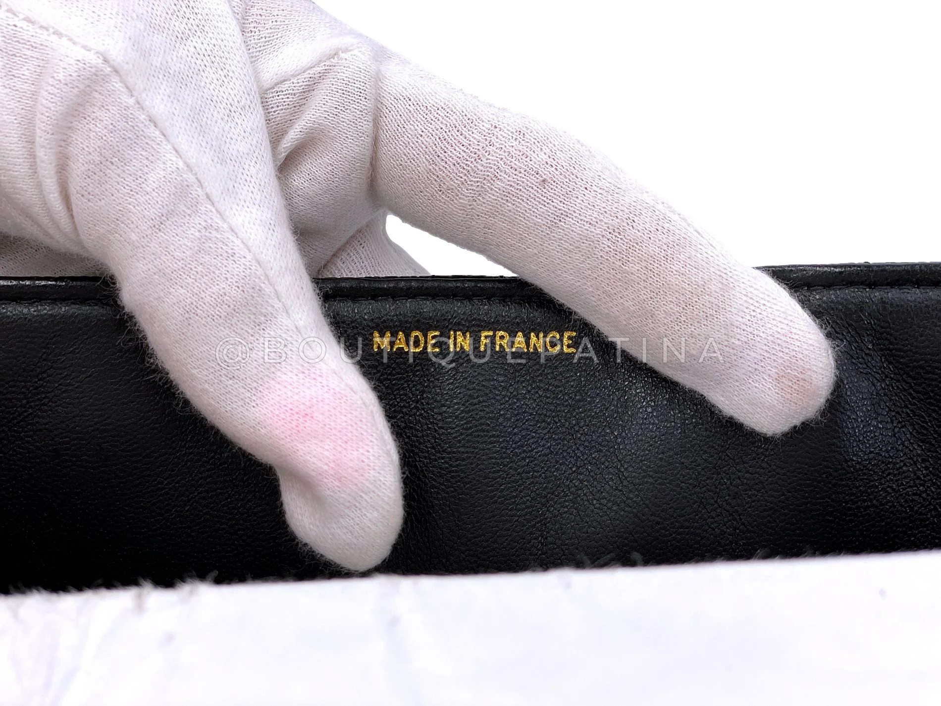 Chanel 1990 Vintage Black Caviar Mademoiselle Jumbo Kelly Bag 24k GHW HQA - Image 12