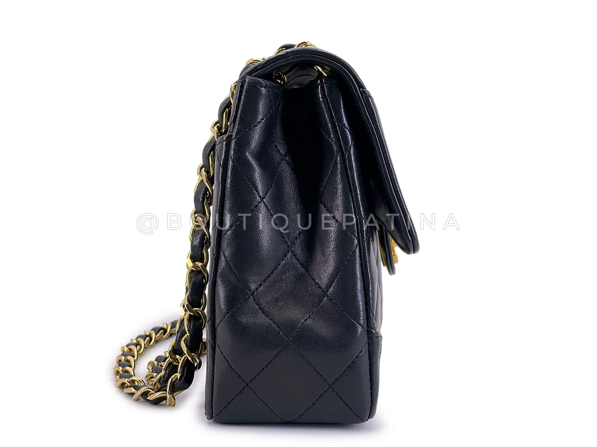 Chanel 1990 Vintage Black Medium Flap Bag w Wallet Set 24k GHW X4M - Image 5