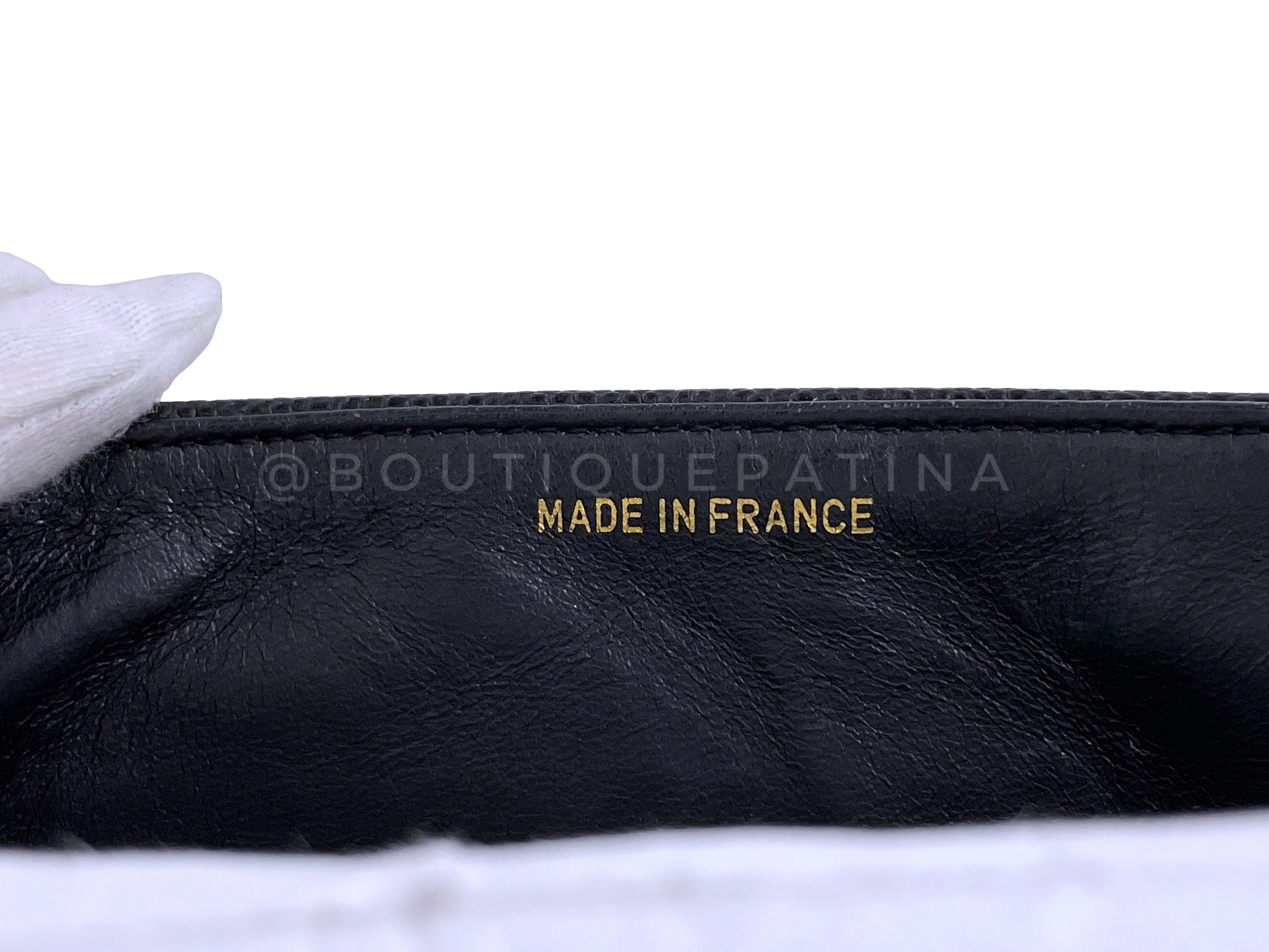 Chanel 1994 Vintage Black Caviar Jumbo Logo Mademoiselle Kelly Bag 24k GHW - Image 12