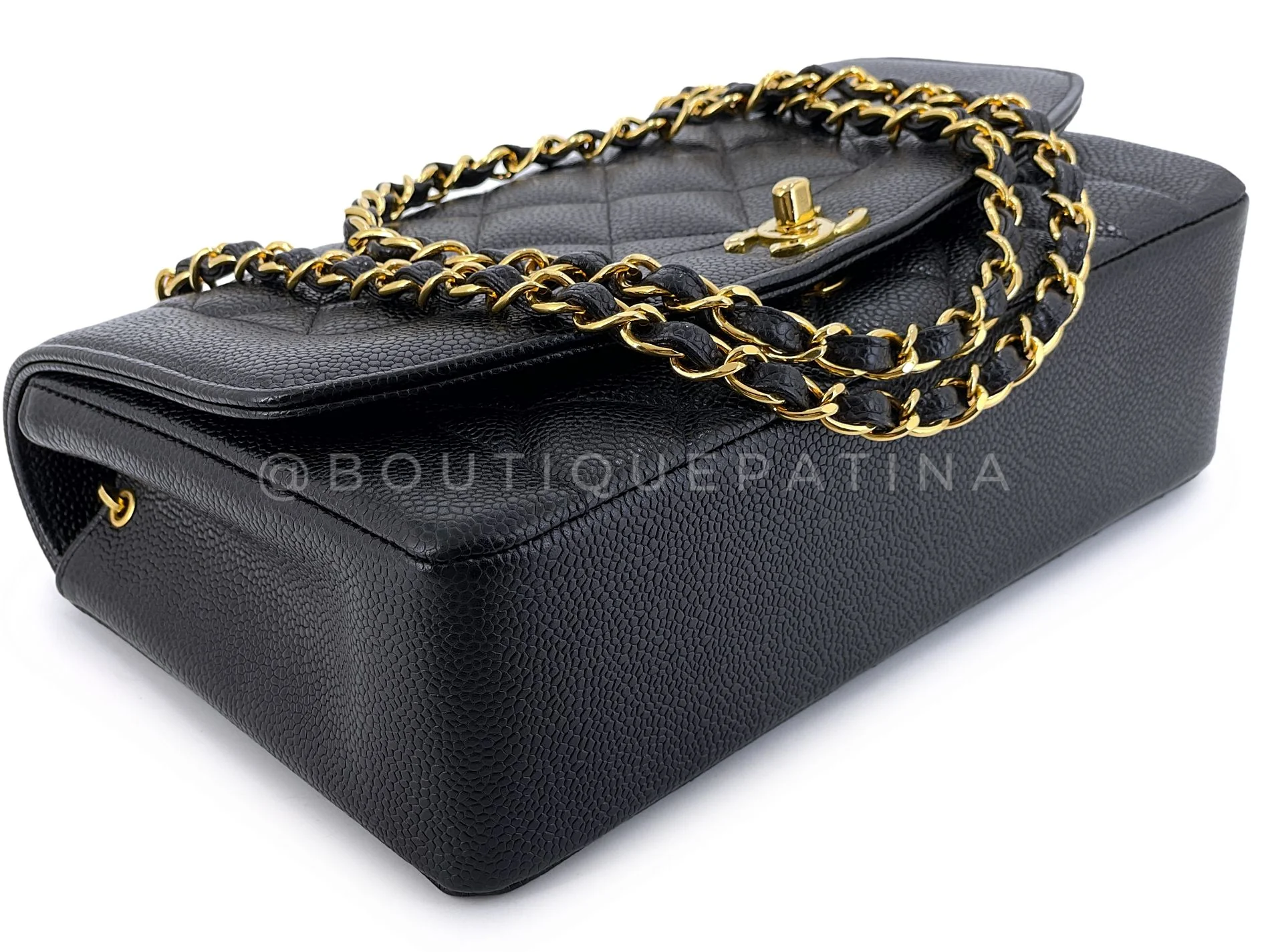Chanel 1994 Vintage Black Caviar Medium Diana Flap Bag 24k GHW 21Z - Image 7