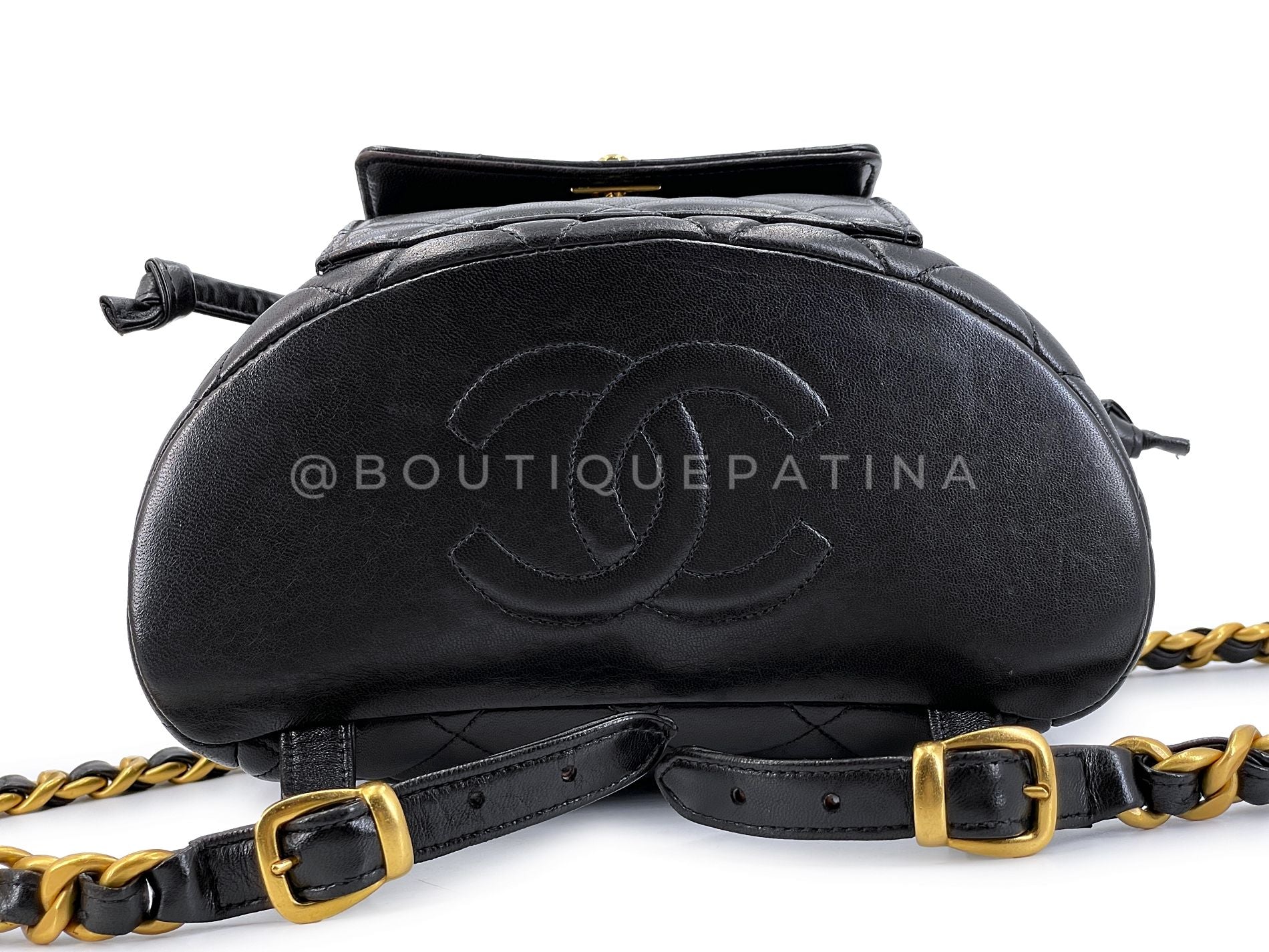 Chanel 1996 Vintage Black Lambskin Duma Backpack Bag 24k GHW CAR - Image 6