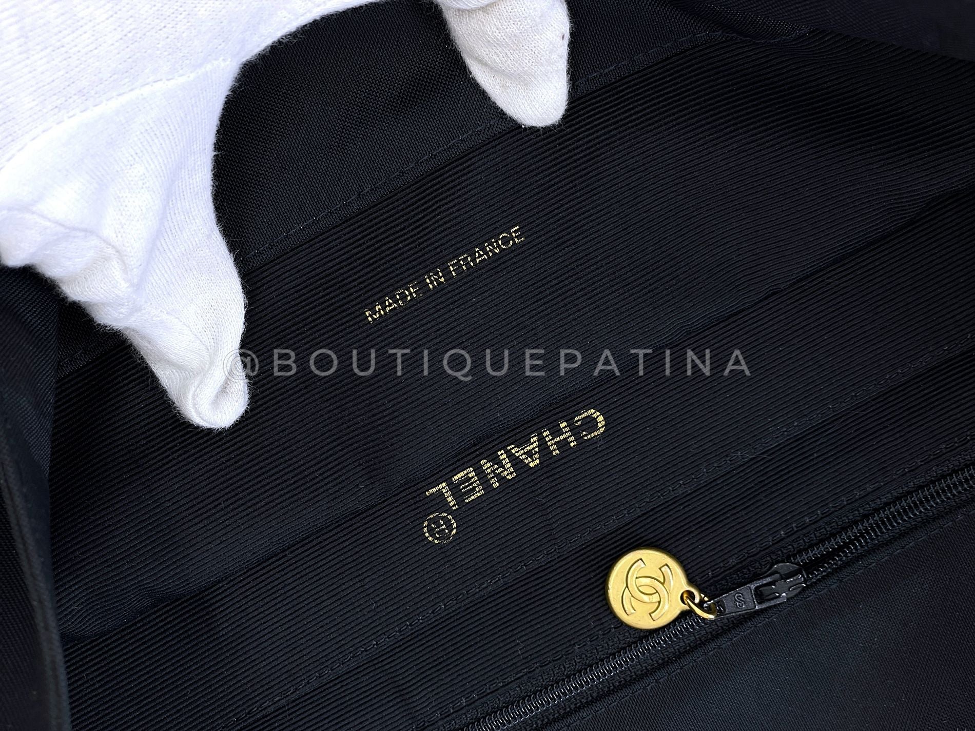 Chanel 1994 Vintage Black Nylon Canvas Chunky Chain Tote Bag 24k GHW Z6U - Image 10