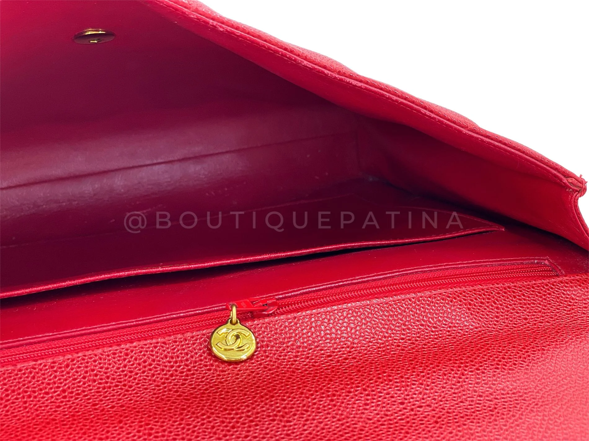 Chanel 1994 Vintage Red Caviar Briefcase Tote Bag 24k GHW I0A - Image 11