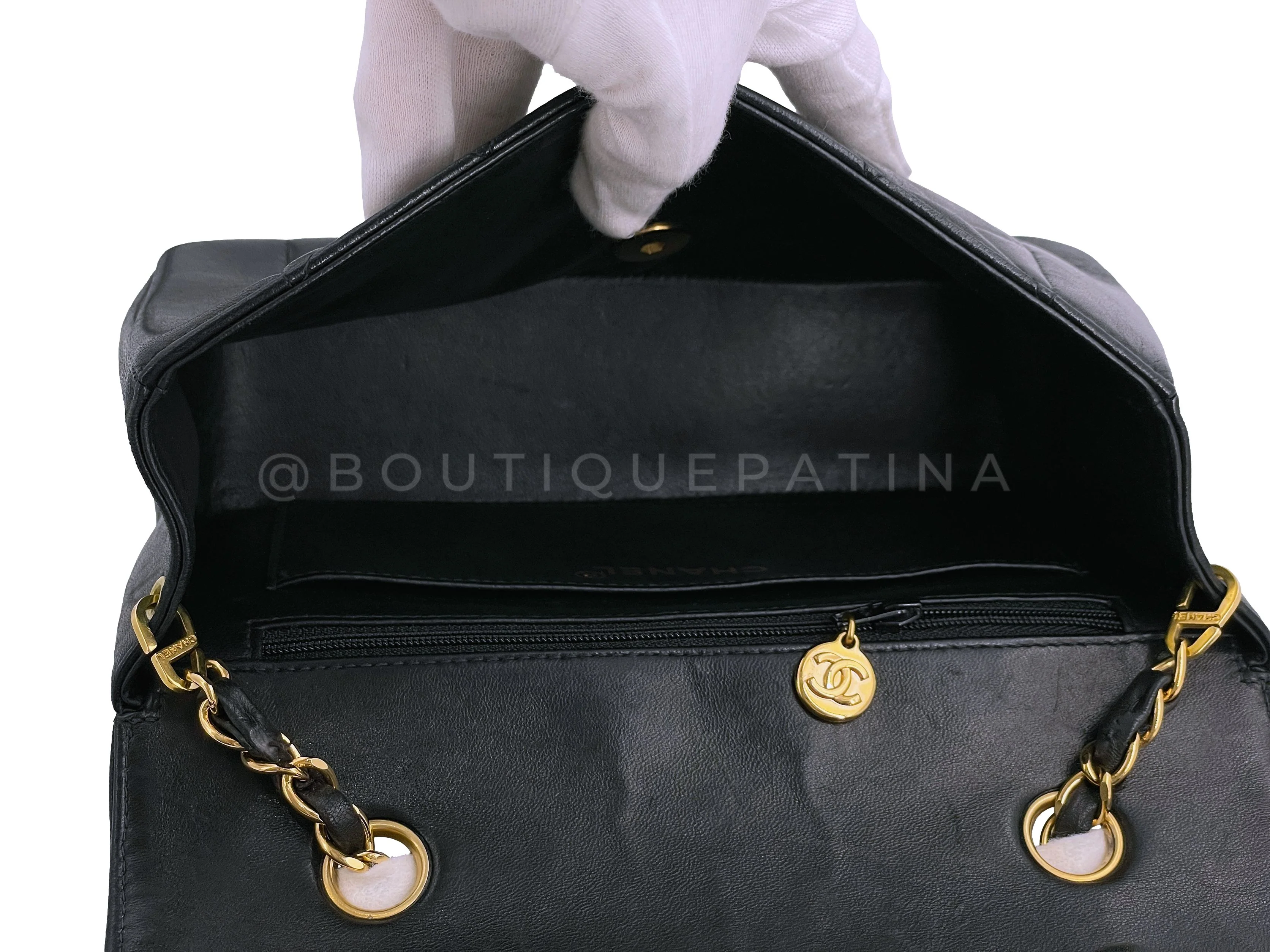 Chanel 1994 Vintage Small Diana Bag Black 24k GHW VTN - Image 10