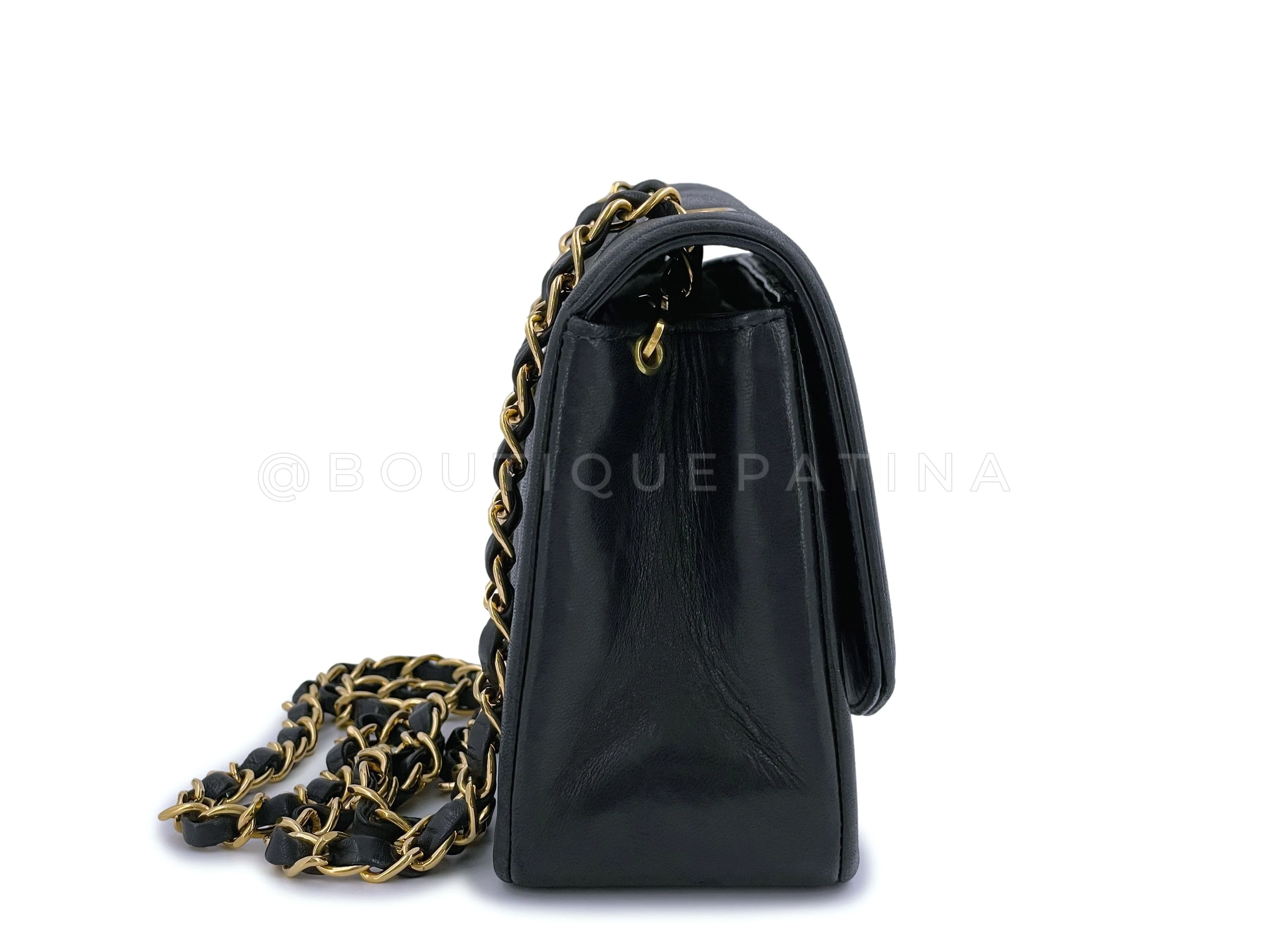 Chanel 1994 Vintage Small Diana Bag Black 24k GHW VTN - Image 4