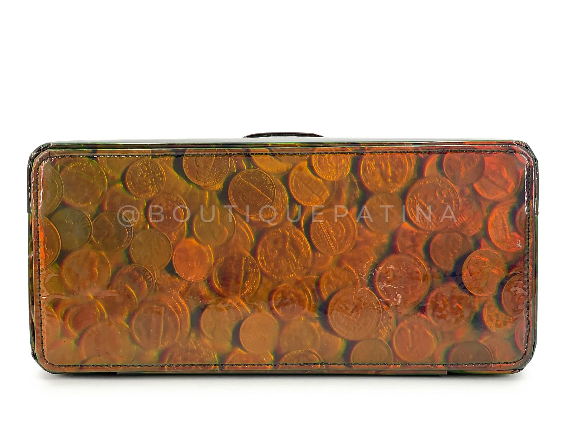 Chanel 1995 Vintage Holographic Green Vanity Case Bag 24k GHW - Image 7