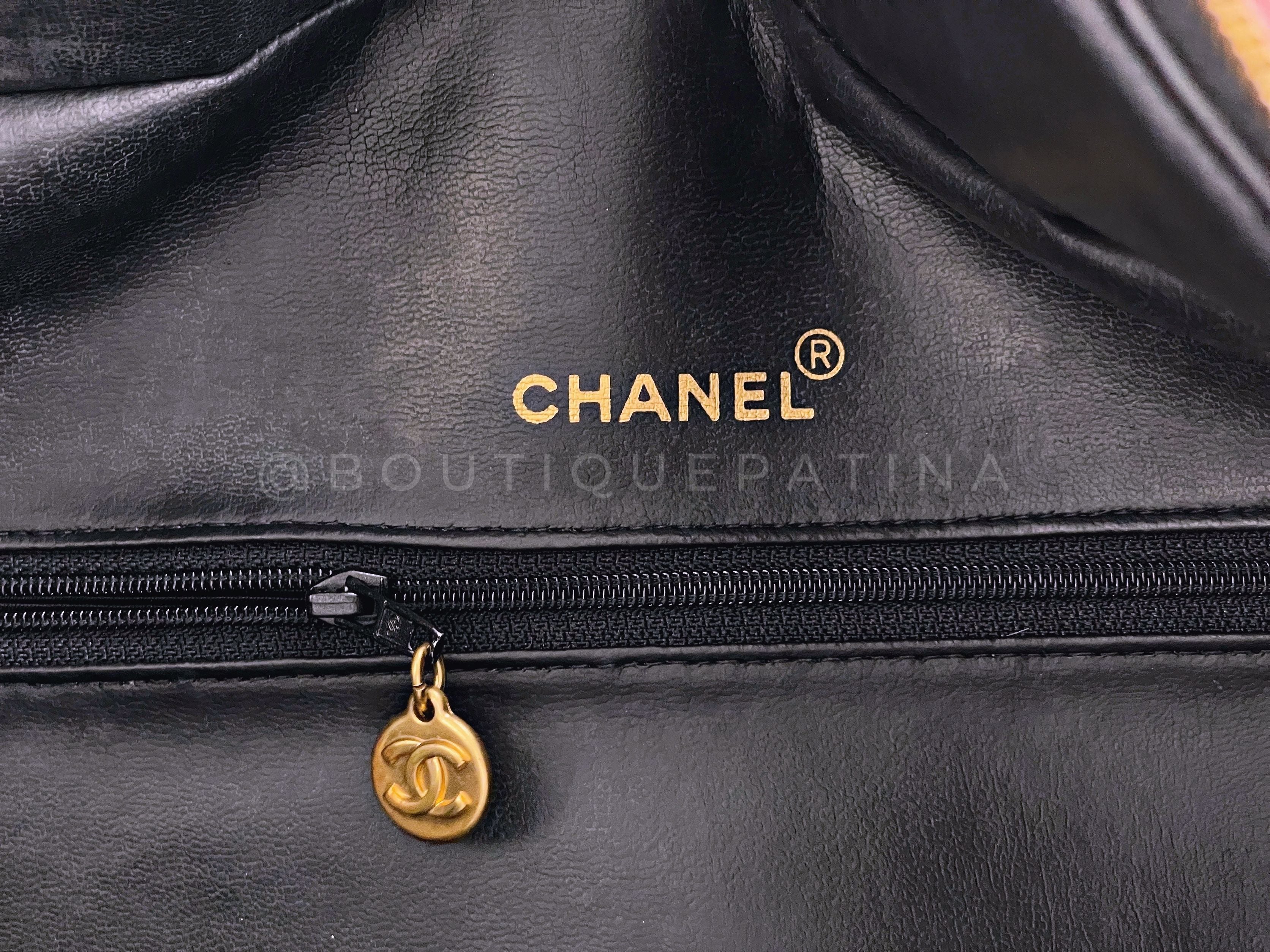 Chanel 1995 Vintage Pink XL Large Duffle Bowler Lettered Logo Bag 2B6 - Image 10