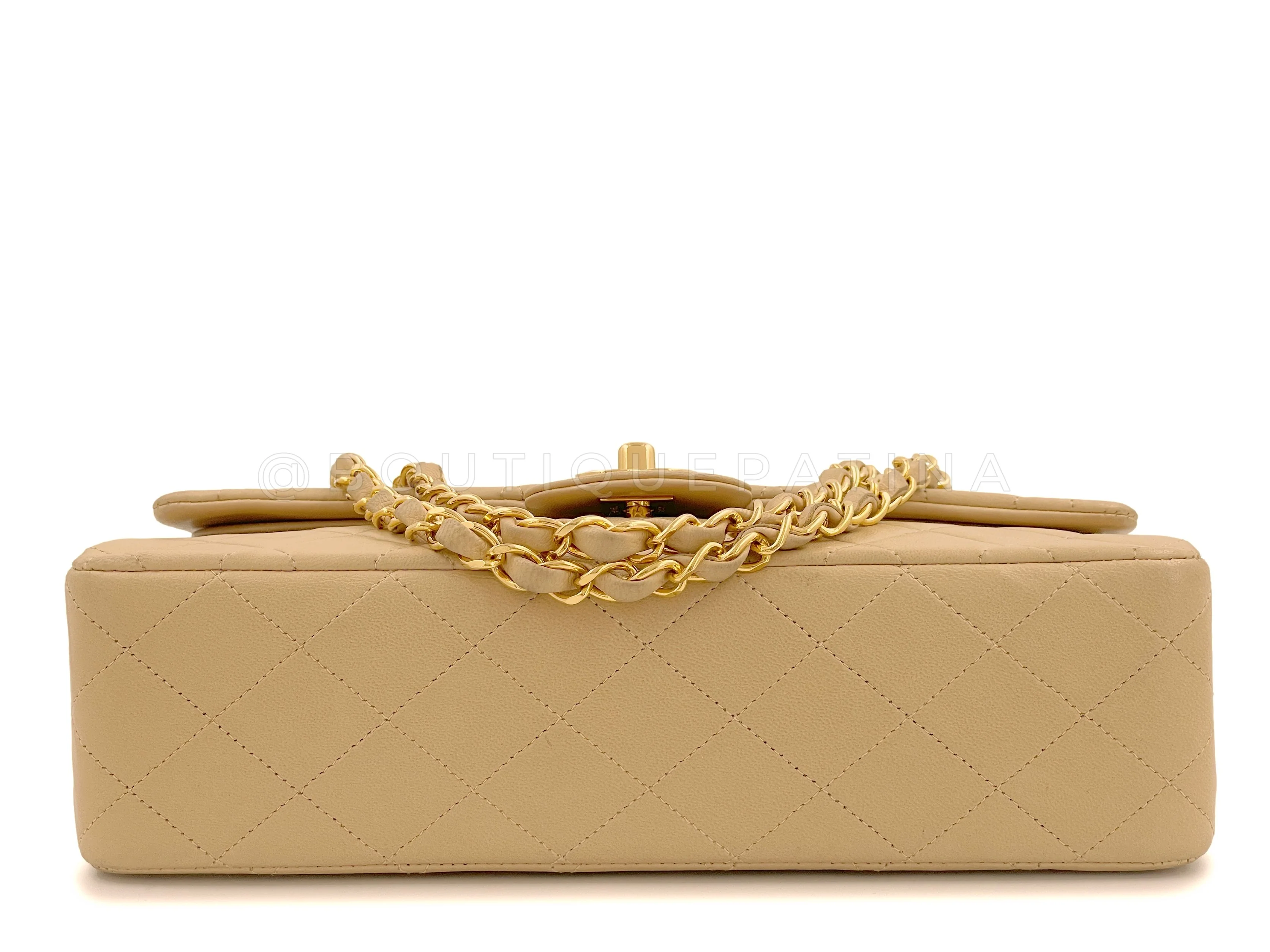 Chanel 1996 Vintage Beige Medium Classic Double Flap Bag 24k GHW - Image 6