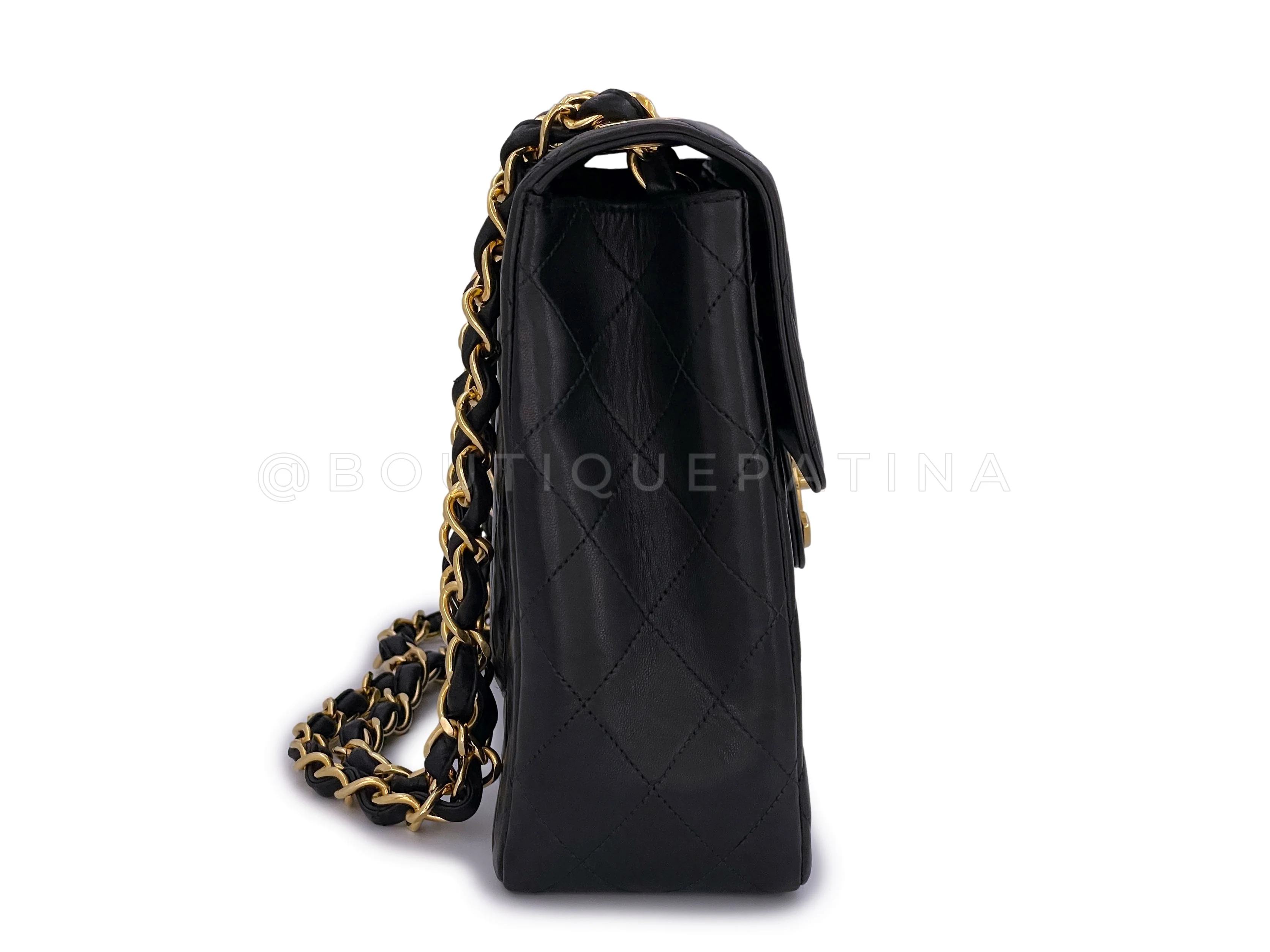 Chanel 1996 Vintage Black Jumbo Classic Flap Bag 24k GHW - Image 4