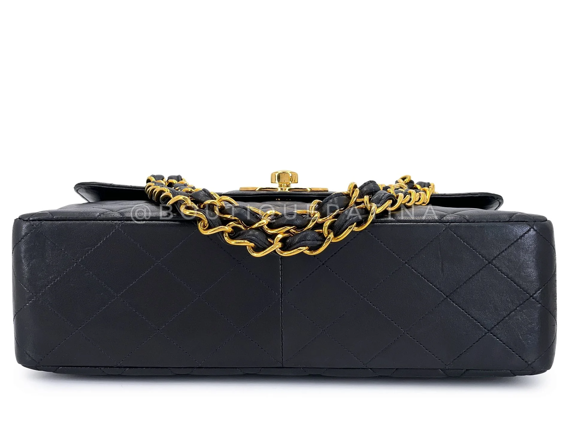 Chanel 1996 Vintage Black Jumbo Classic Flap Bag 24k GHW Lambskin  3QC - Image 6