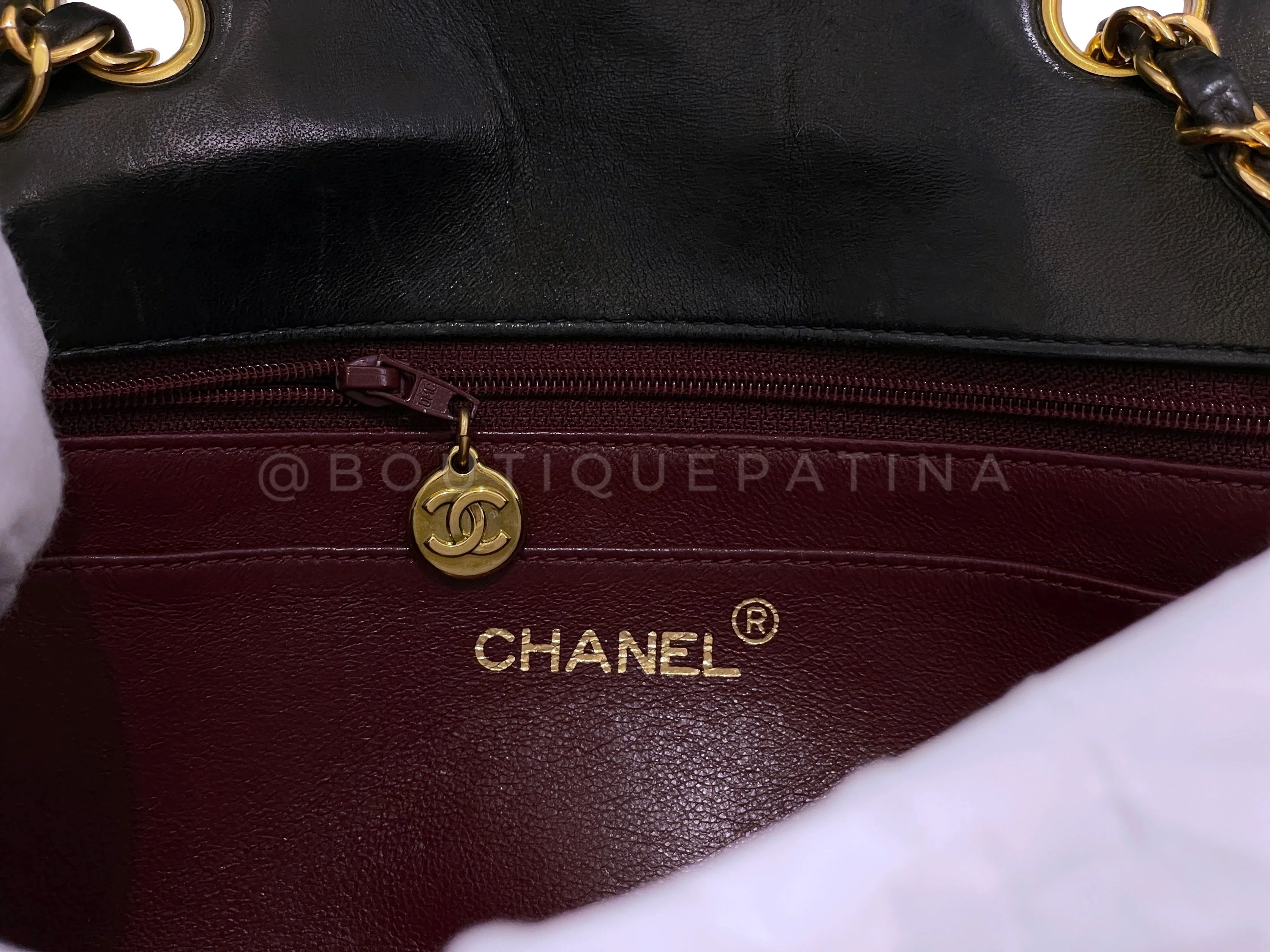 Chanel 1996 Vintage Black Small Diana Flap Bag 24k GHW Lambskin - Image 11