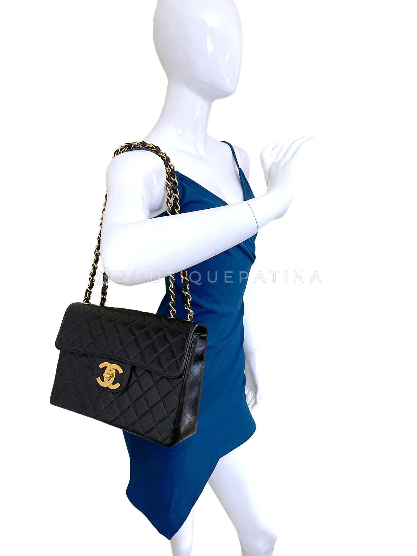 Chanel 1996 Vintage Jumbo Classic Flap Bag Black 24k GHW 3QC - Image 15