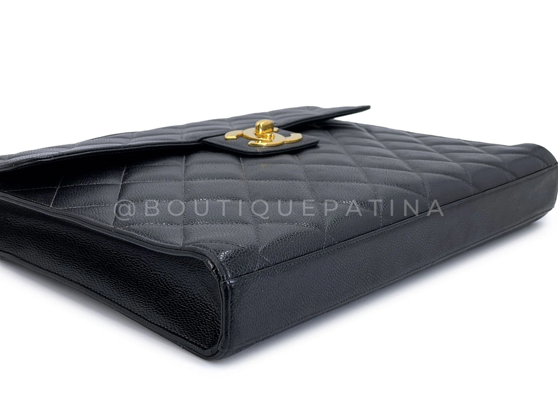 Chanel 1997 Vintage Black Caviar Briefcase Tote Bag 24k GHW YDR - Image 6