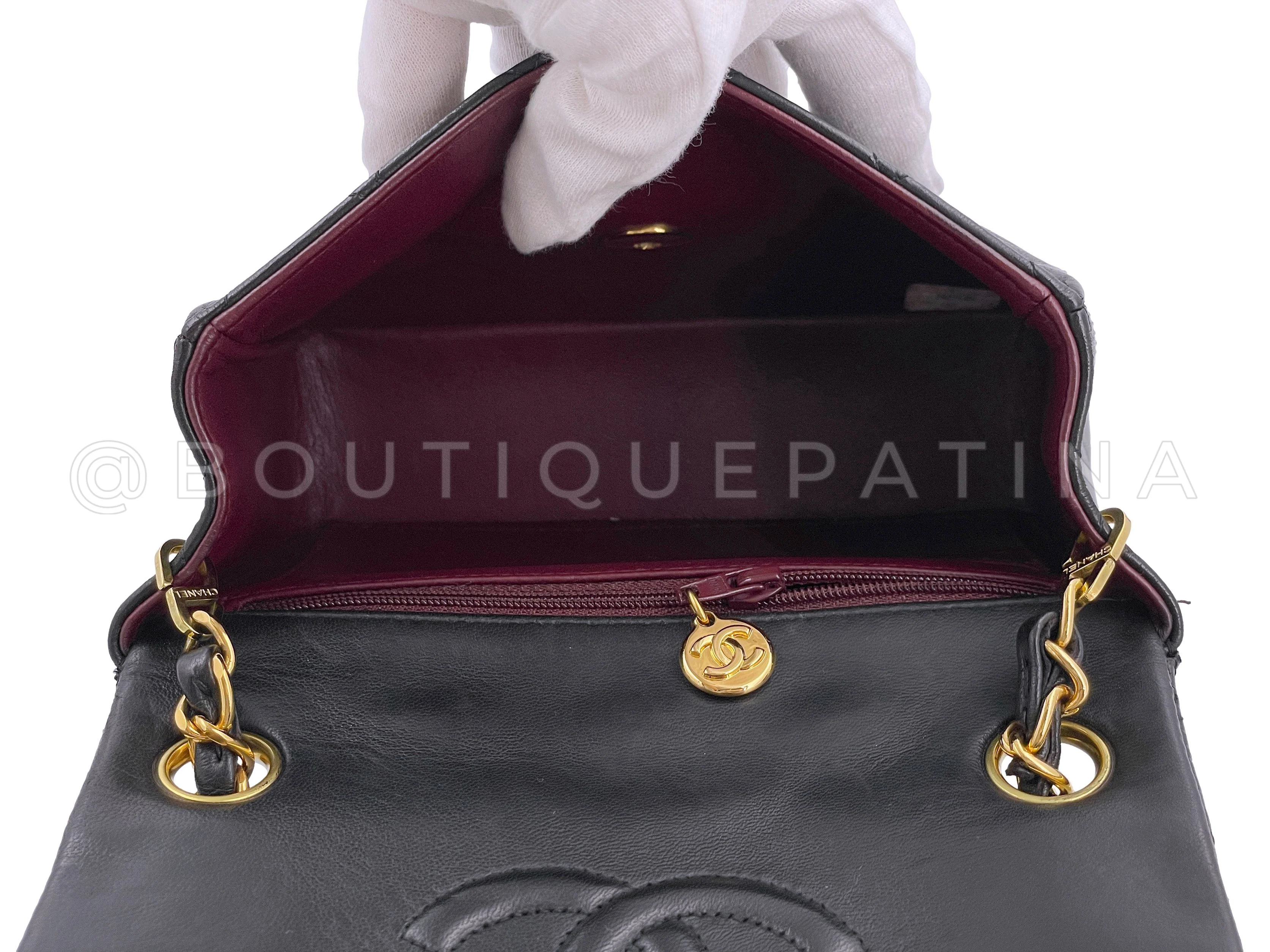 Chanel Vintage Black Square Mini Flap Bag 24k GHW - Image 10