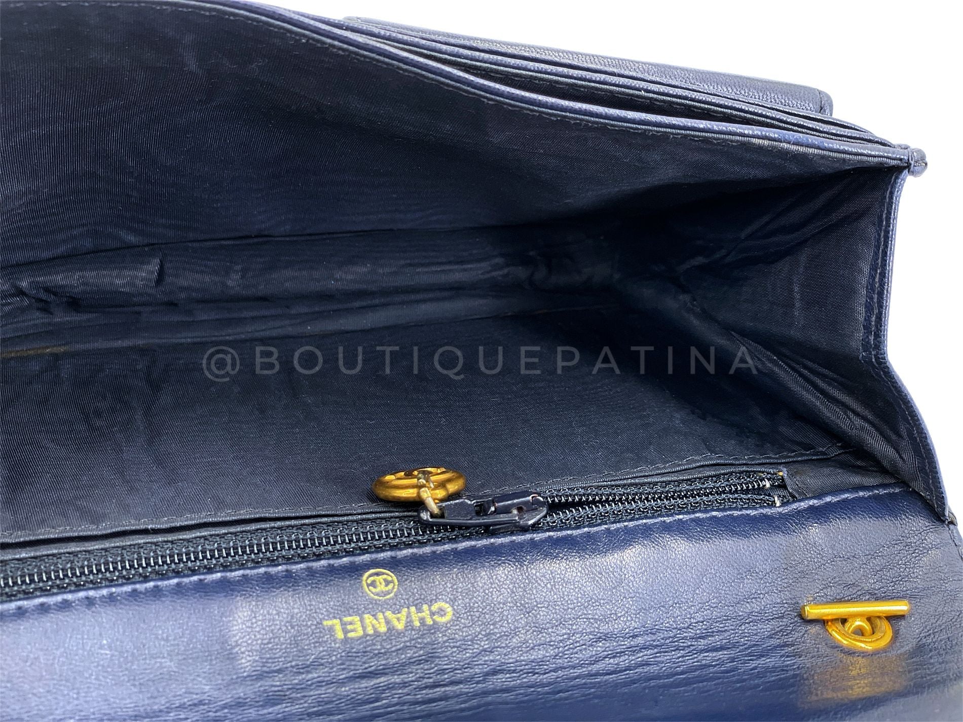 Chanel 1997 Vintage Blue Denim Timeless WOC Flap Bag 24k GHW Q3G - Image 11