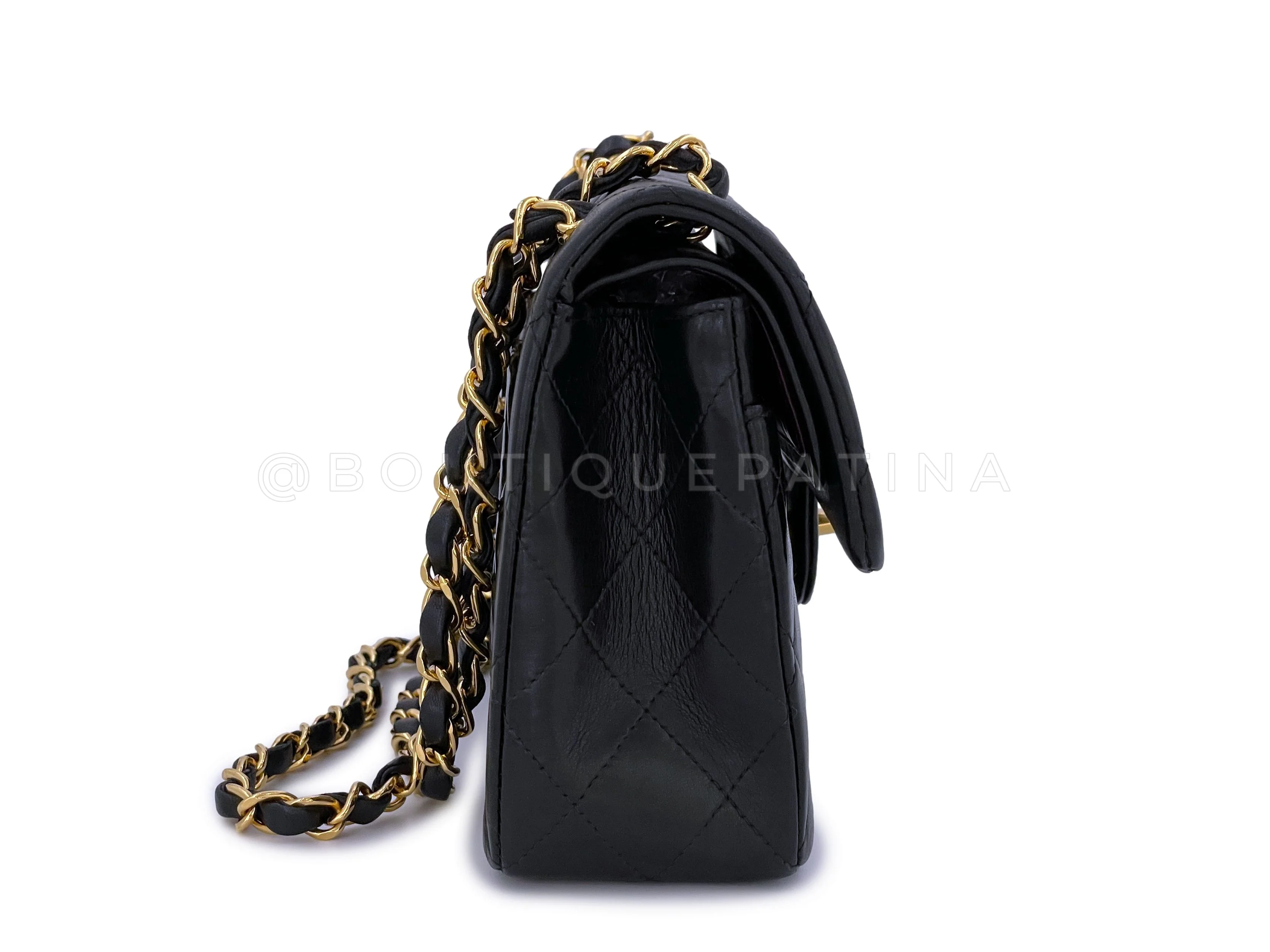 Chanel 1998 Vintage Black Small Classic Double Flap Bag 24k GHW - Image 4