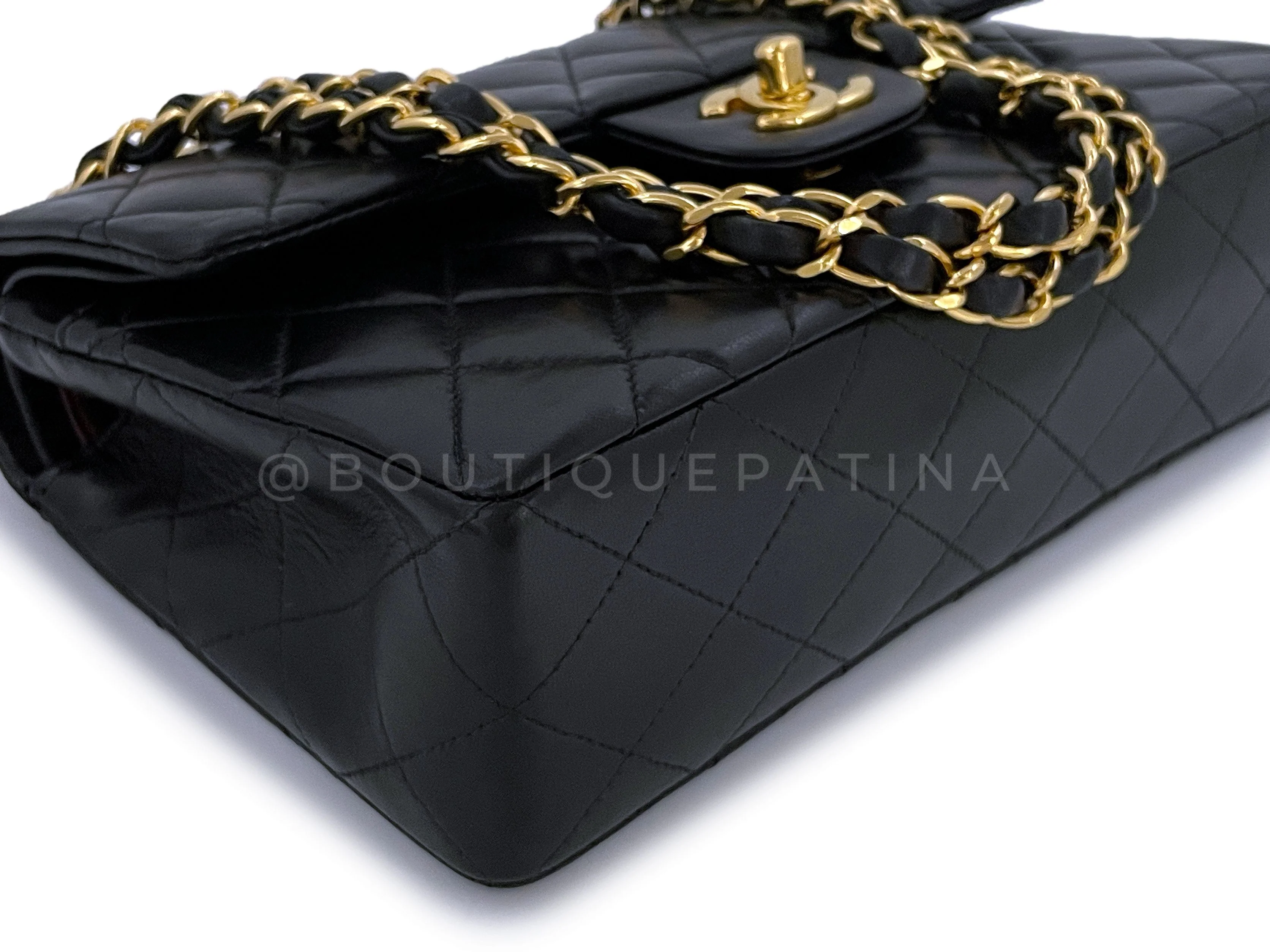 Chanel 1998 Vintage Black Small Classic Double Flap Bag 24k GHW - Image 7