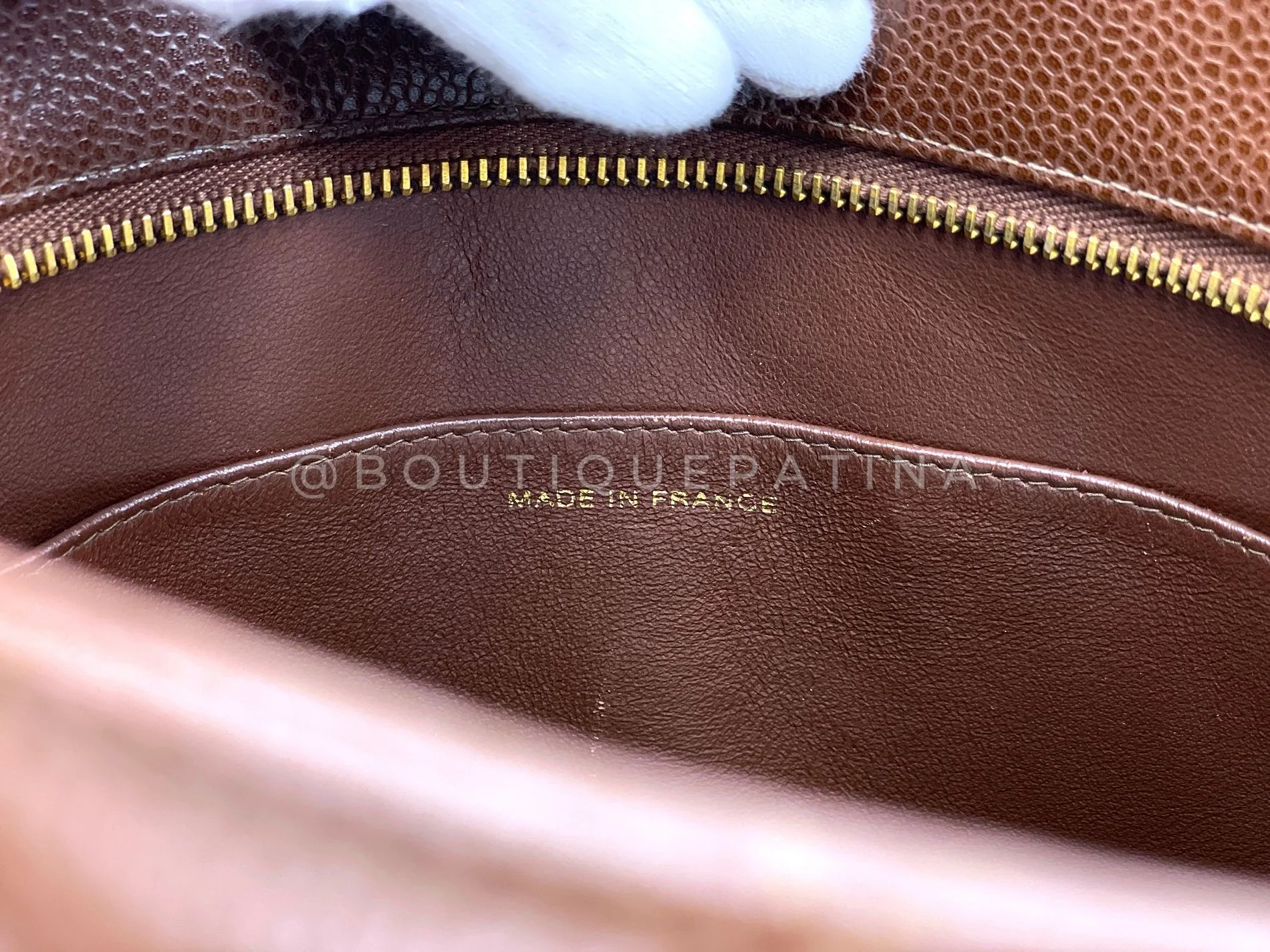Chanel 1998 Vintage Brown Caviar Classic Medallion Shopper Tote Bag 24k GHW RIX - Image 10