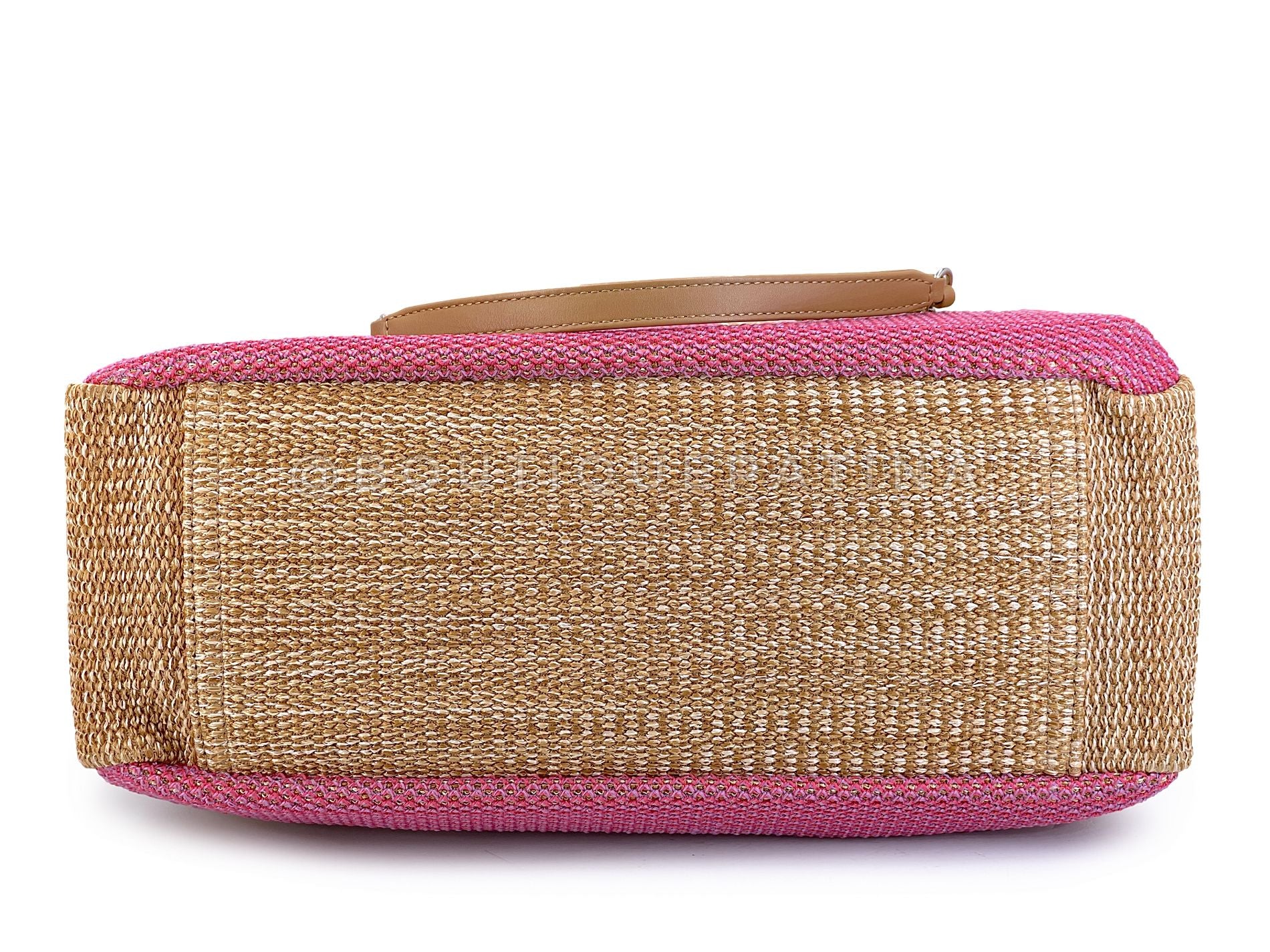 Chanel 19S Pink Raffia Straw Maxi Shopping Tote Bag SHW 7CE - Image 6